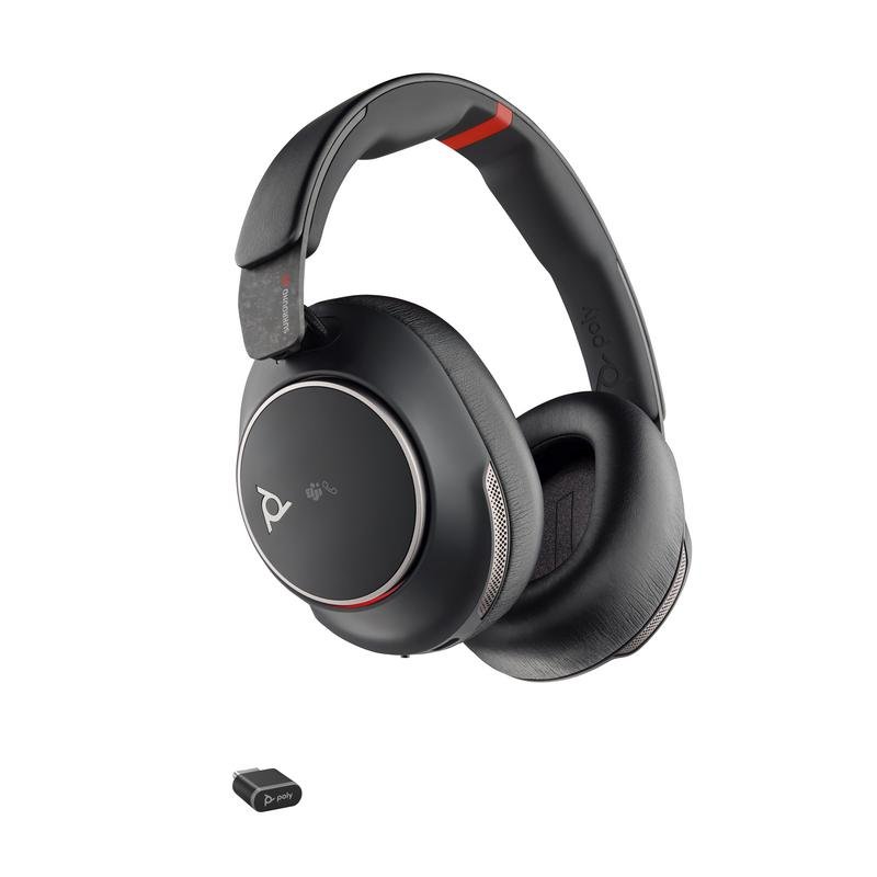 Detalle de Auriculares HP Poly Voyager Surround 85 UC: Bluetooth 5.3, ANC y base de carga en negro