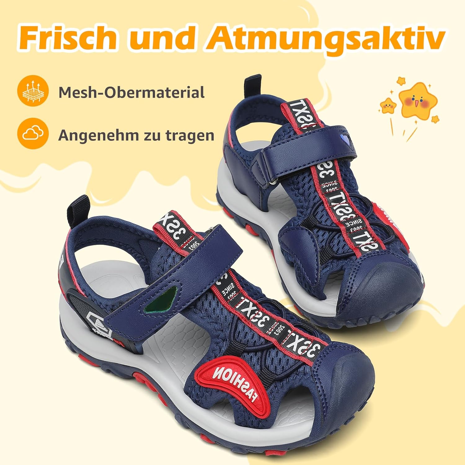 Detalle de Mishansha Sandalen Mädchen Sommer Geschlossene Sandalen – Atmungsaktiv, Leicht + Sicher