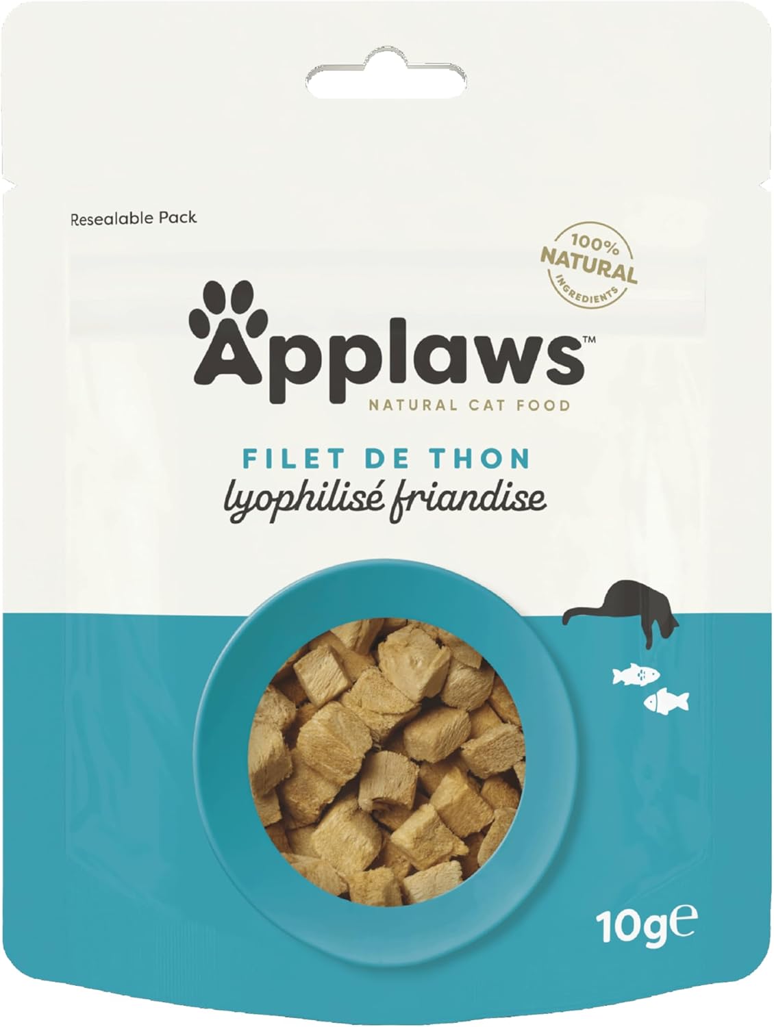 Detalle de Applaws Friandises pour Chat 100% Naturelles - Filet de Thon Lyophilisé, Pack 12 sachets de 10 g