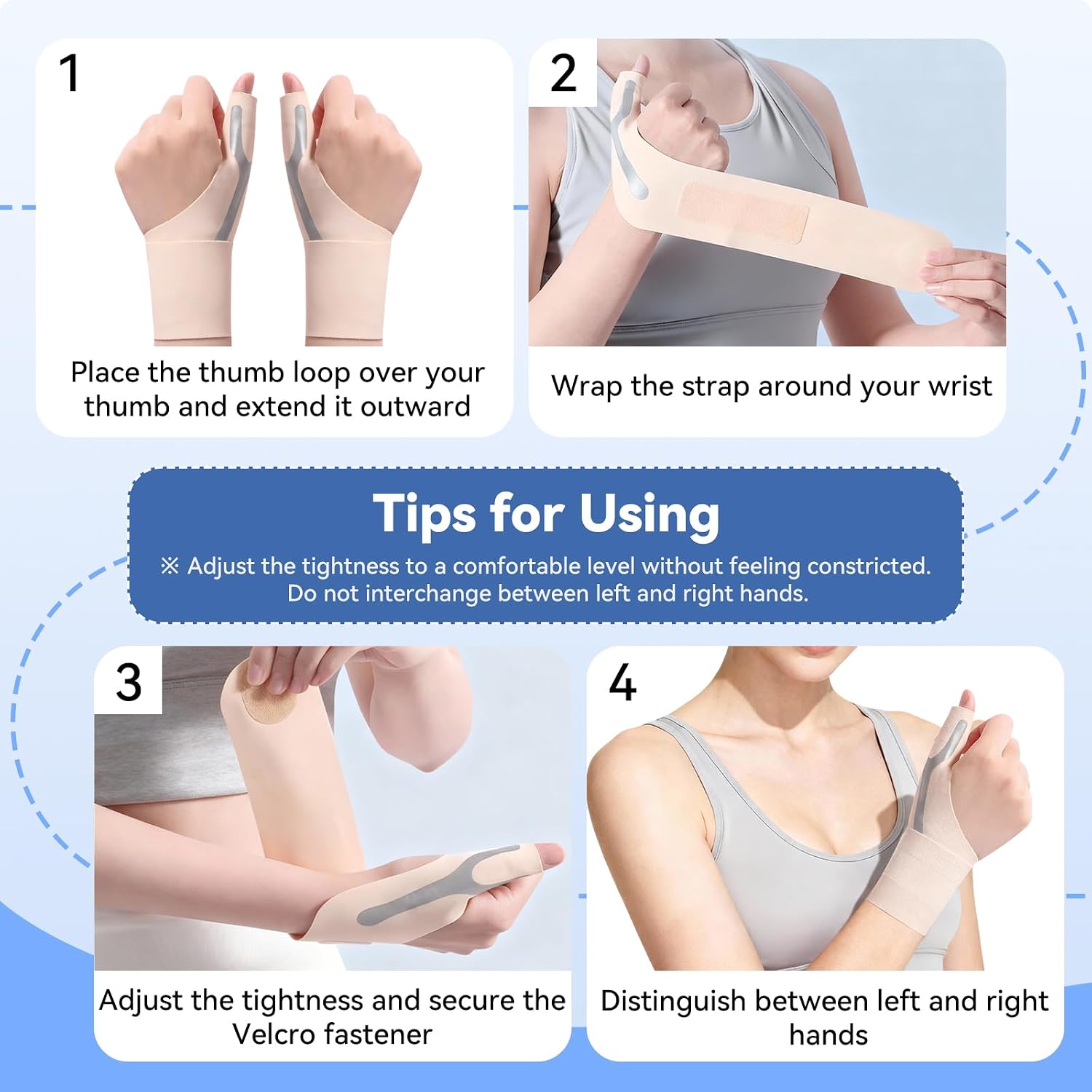 Detalle de Goldeer Ergonomic Thumb Support (2 Pack) for Arthritis – Lightweight, Breathable Adjustable Thumb Brace