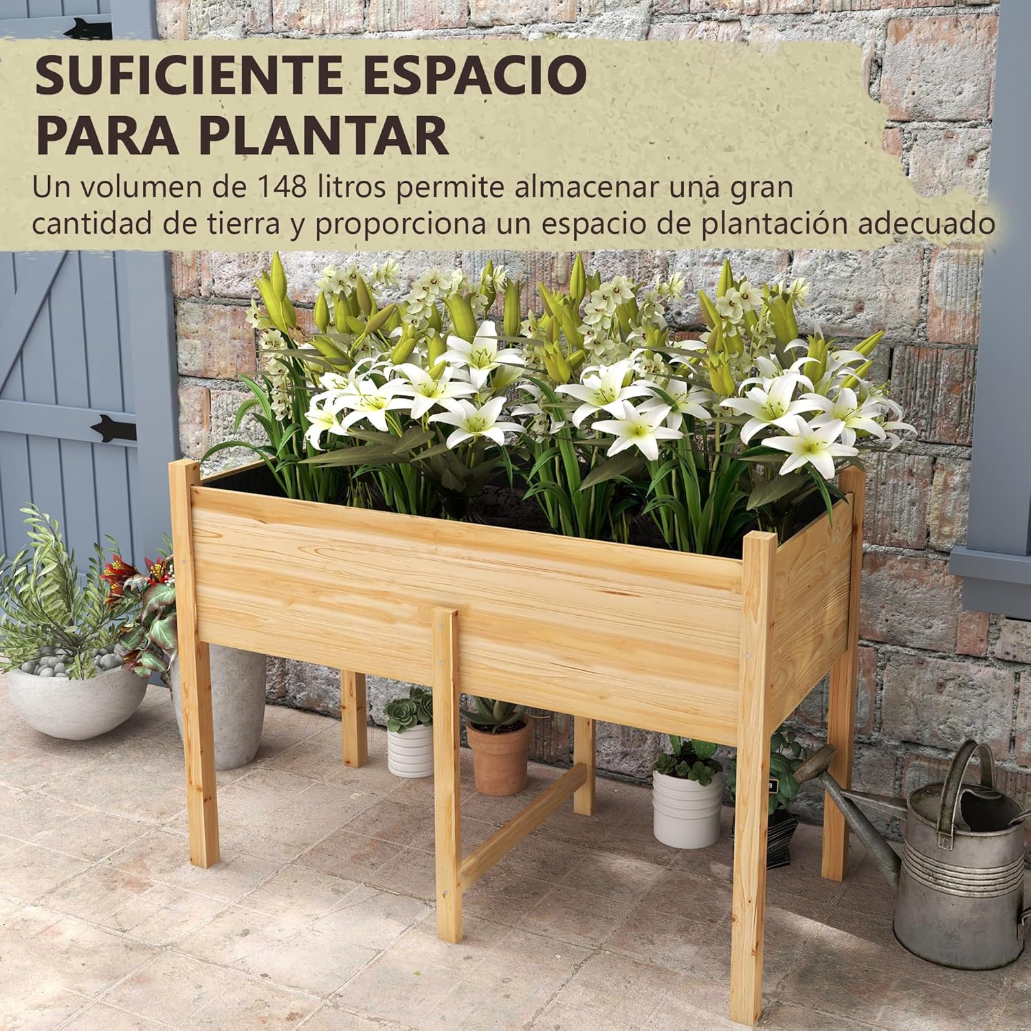 Thumbnail 3 de Outsunny Huerto Urbano Elevado 115x55x80 cm