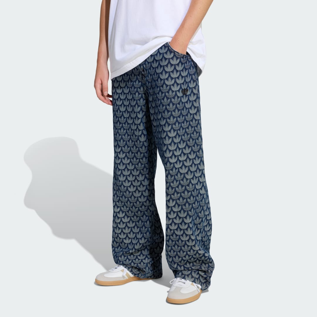 Detalle de Pantalón holgado vaquero Monogram de Adidas – color azul