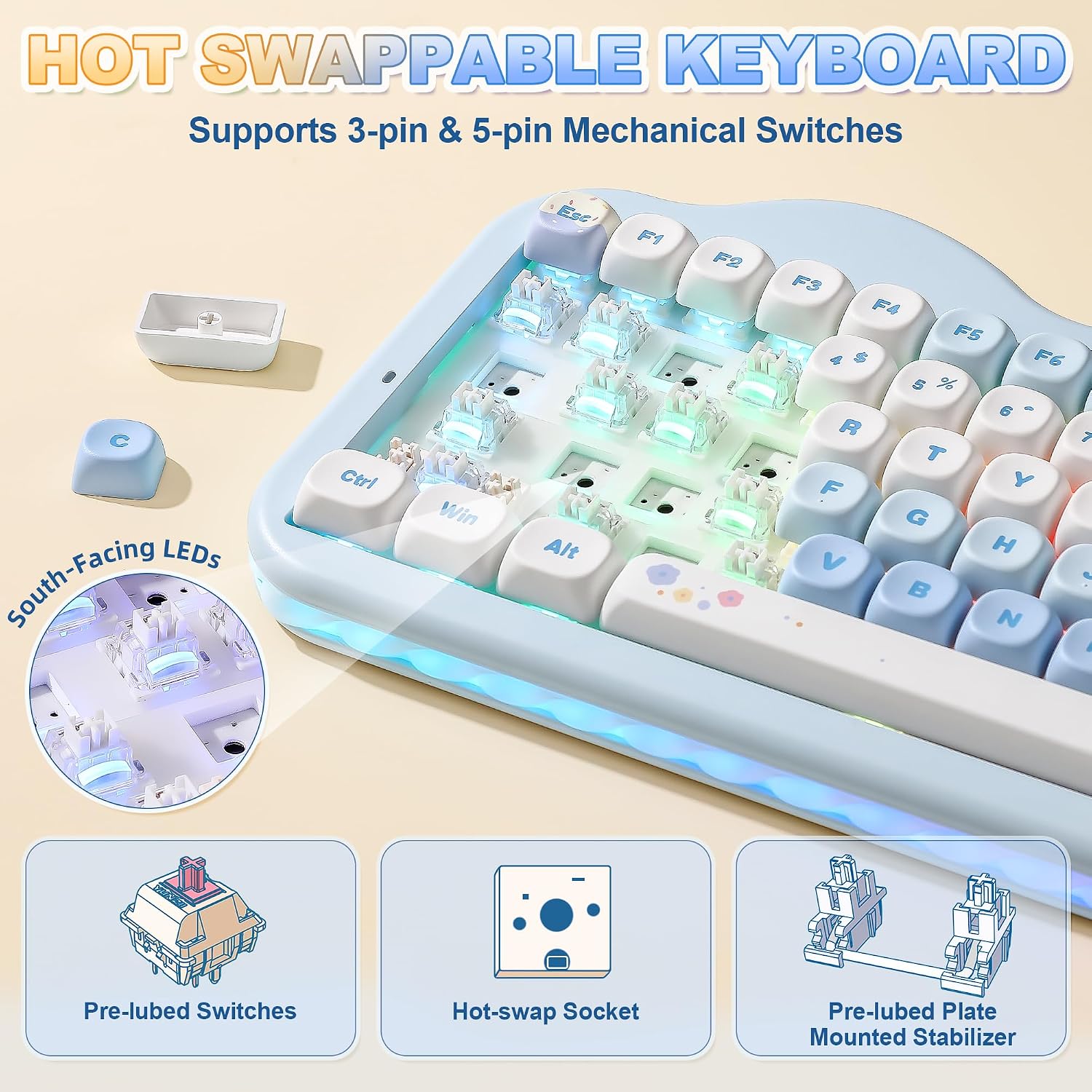 Thumbnail 4 de YUNZII C75 75% Mechanical Keyboard with BT5.0
