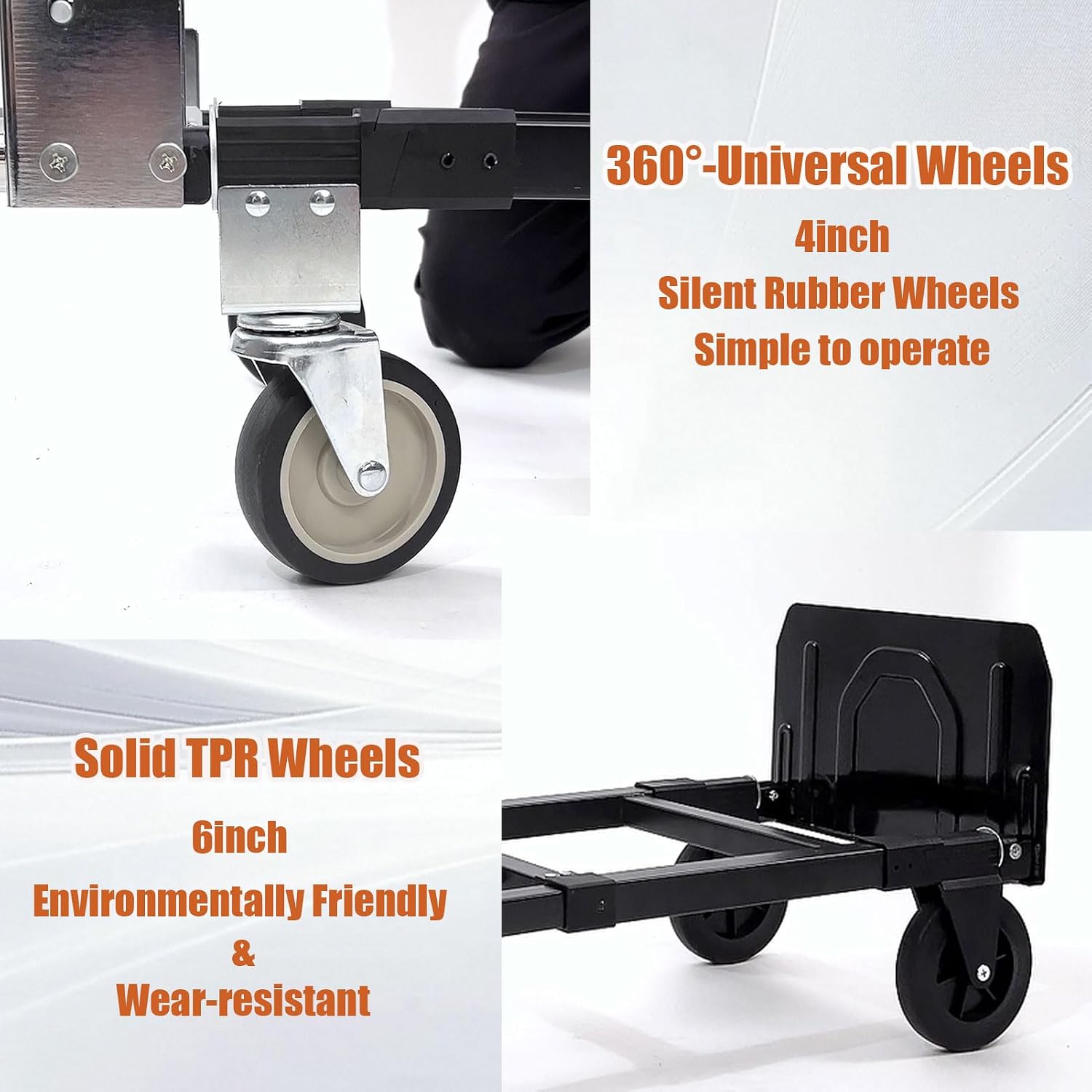 Detalle 2 de Dolly Cart with Wheels, 500 lb Capacity