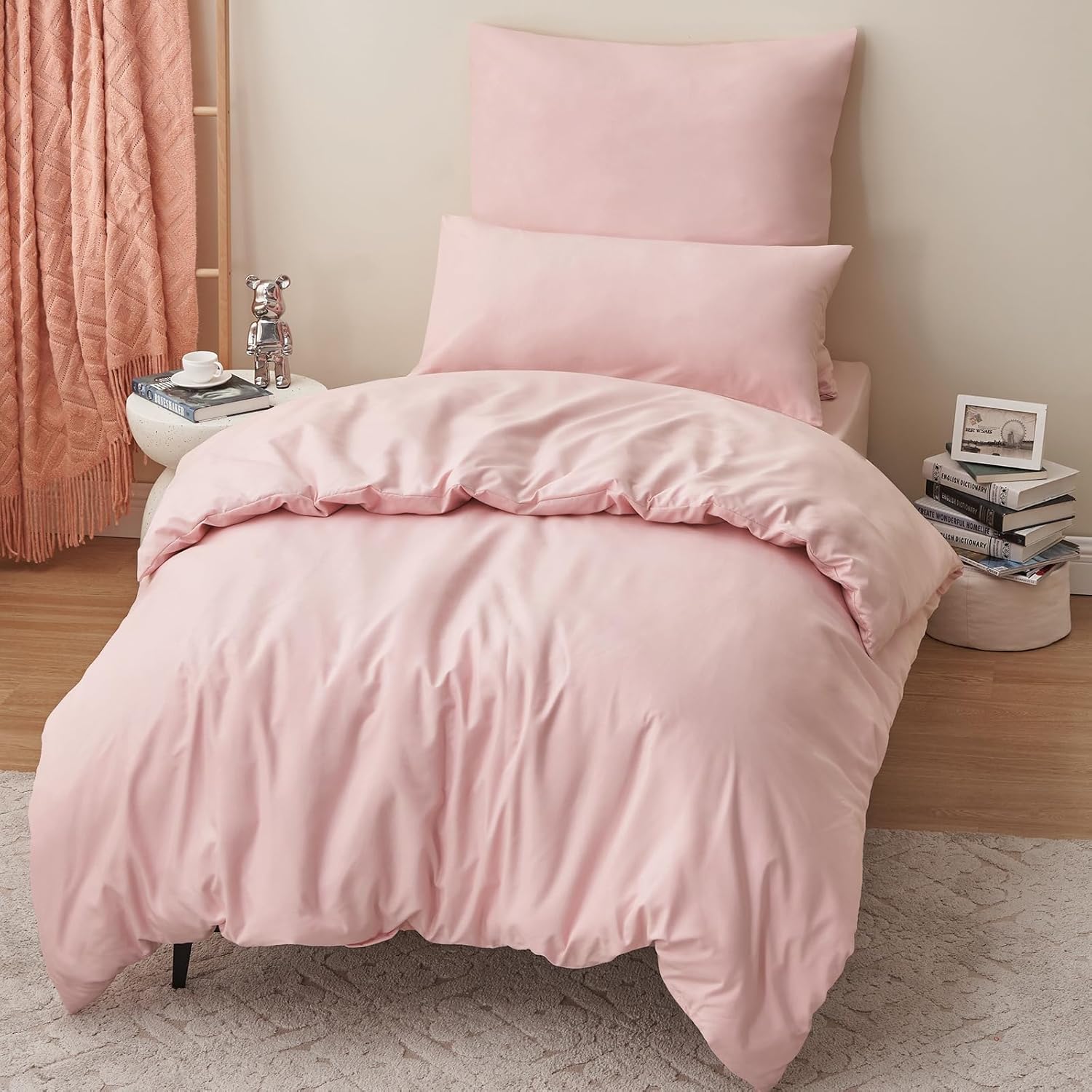 Thumbnail 2 de RUIKASI Bettwäsche 155x220 Rosa, 2-teilig (Mikrofaser) mit Reißverschluss