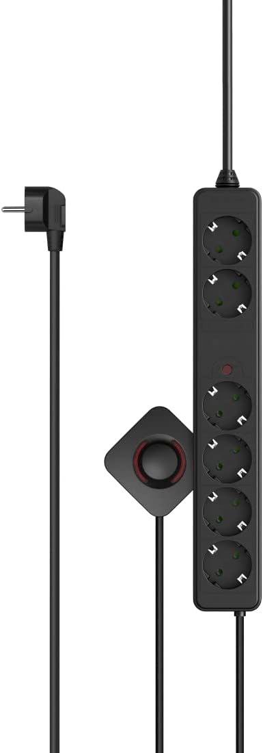 Thumbnail 5 de Hama multiprise 6 prises avec interrupteur au pied, câble 2x1,5 m, sécurité enfant – Noir
