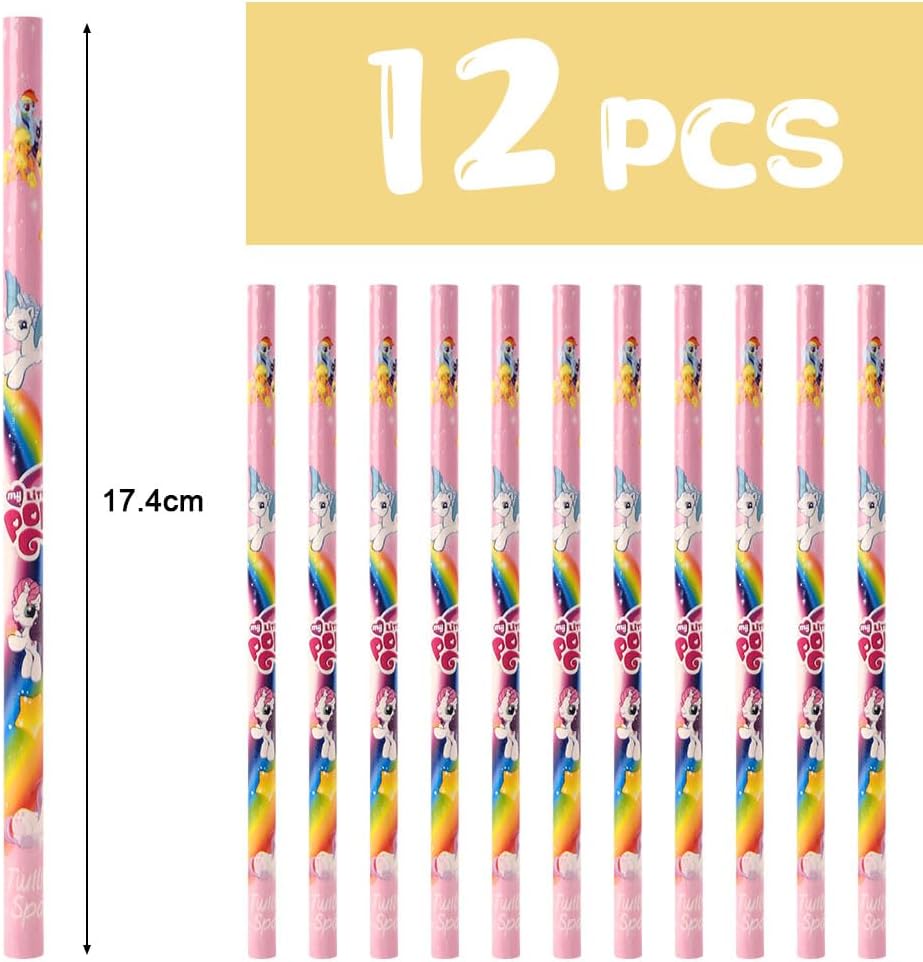Thumbnail 1 de Vicloon Boîte de crayons papier 12 pièces HB en bois (motifs poney licorne) pour enfants