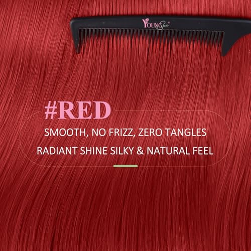 Detalle 2 de YoungSee Tape-In Extensions 25 g, 50 cm Rot 💇♀