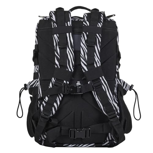 Detalle de ELITRAINX Mochila 45L Táctica Zebra: impermeable, cabina y formato para deporte