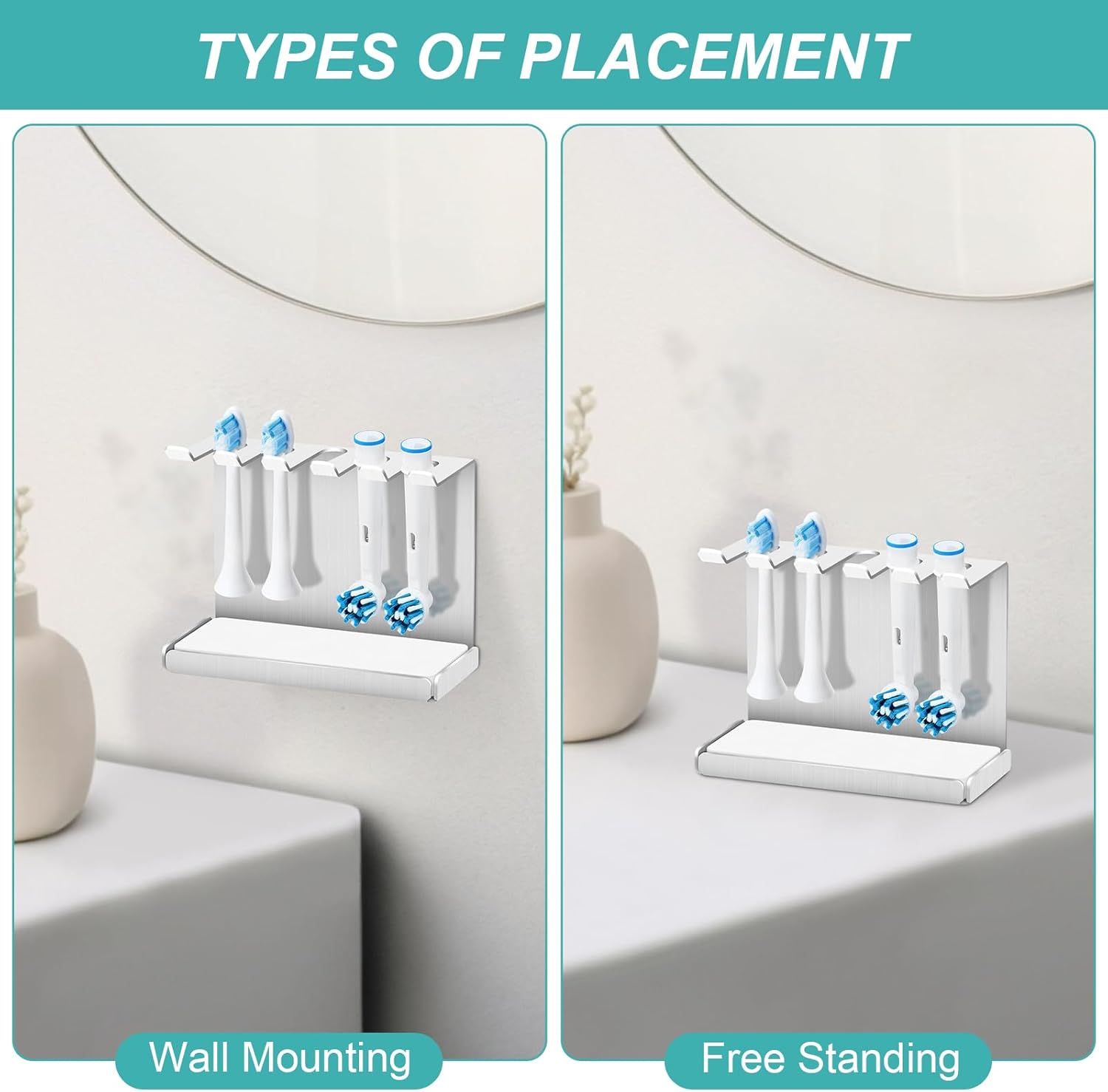 Thumbnail 3 de Vandicka Stainless Steel Wall-Mounted Toothbrush Holder for 5 Electric Heads