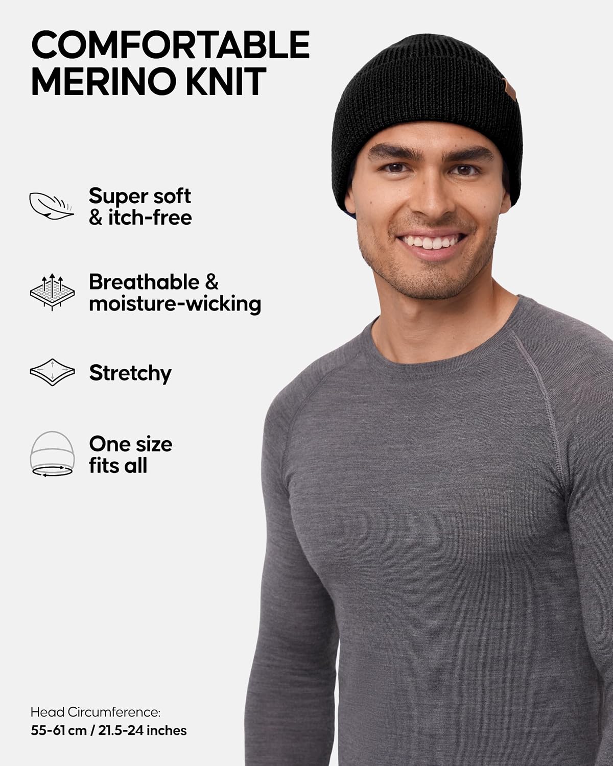 Detalle 2 de DANISH ENDURANCE Merino Beanie 55-61 cm