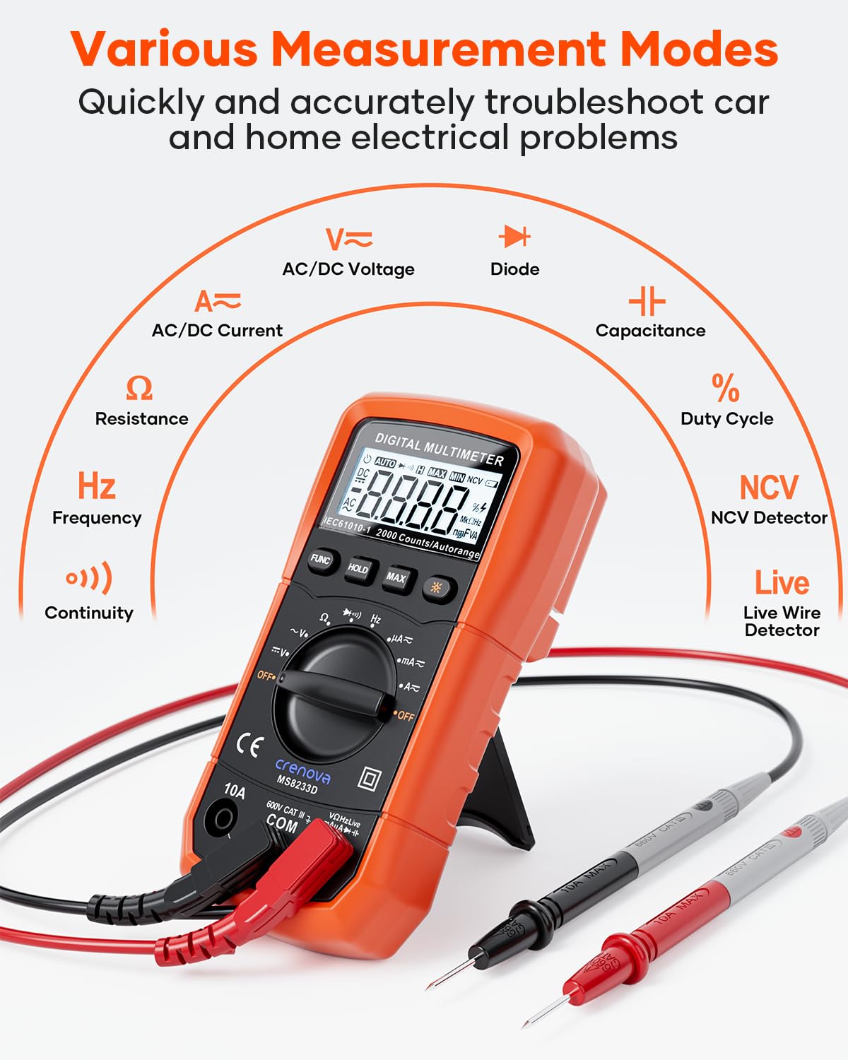 Thumbnail 1 de Crenova MS8233D multimeter 6000-count