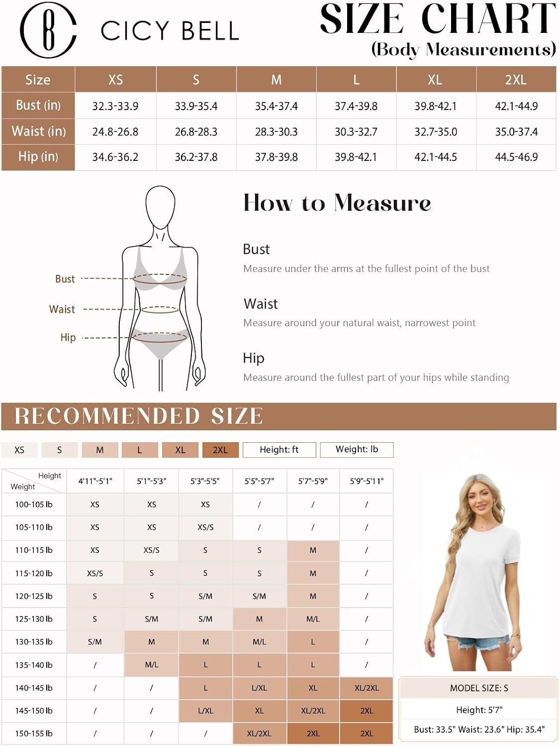 Thumbnail 1 de Cicy Bell Women’s Short Sleeve Crewneck Loose Casual T-Shirts (Basic Tees)