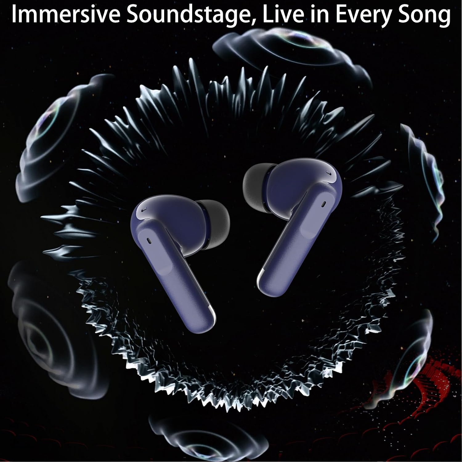 Detalle de Wireless Earbuds with Bluetooth 5.4: HiFi Stereo, ENC Calls, 48H Playtime