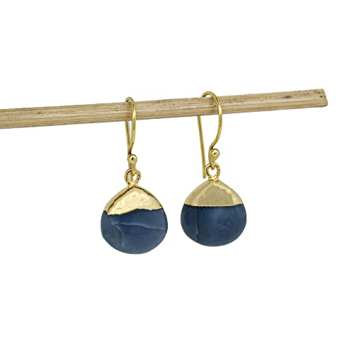 Thumbnail 4 de Gempires Natural Gemstone Teardrop Dangle Earrings, Blue Opal by GEMPIRES NATURE’S TREASURE