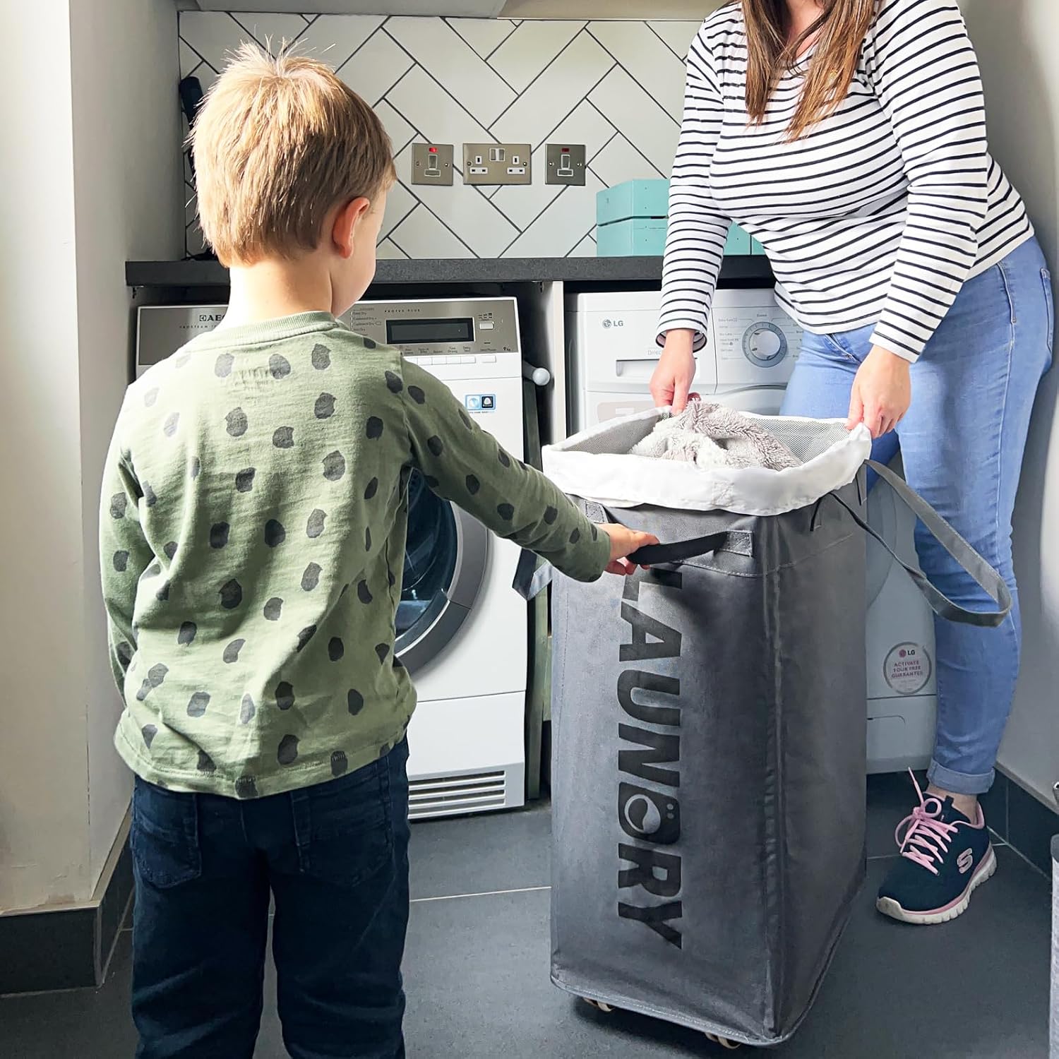 Thumbnail 6 de CHICVITA Rolling Laundry Basket 75L