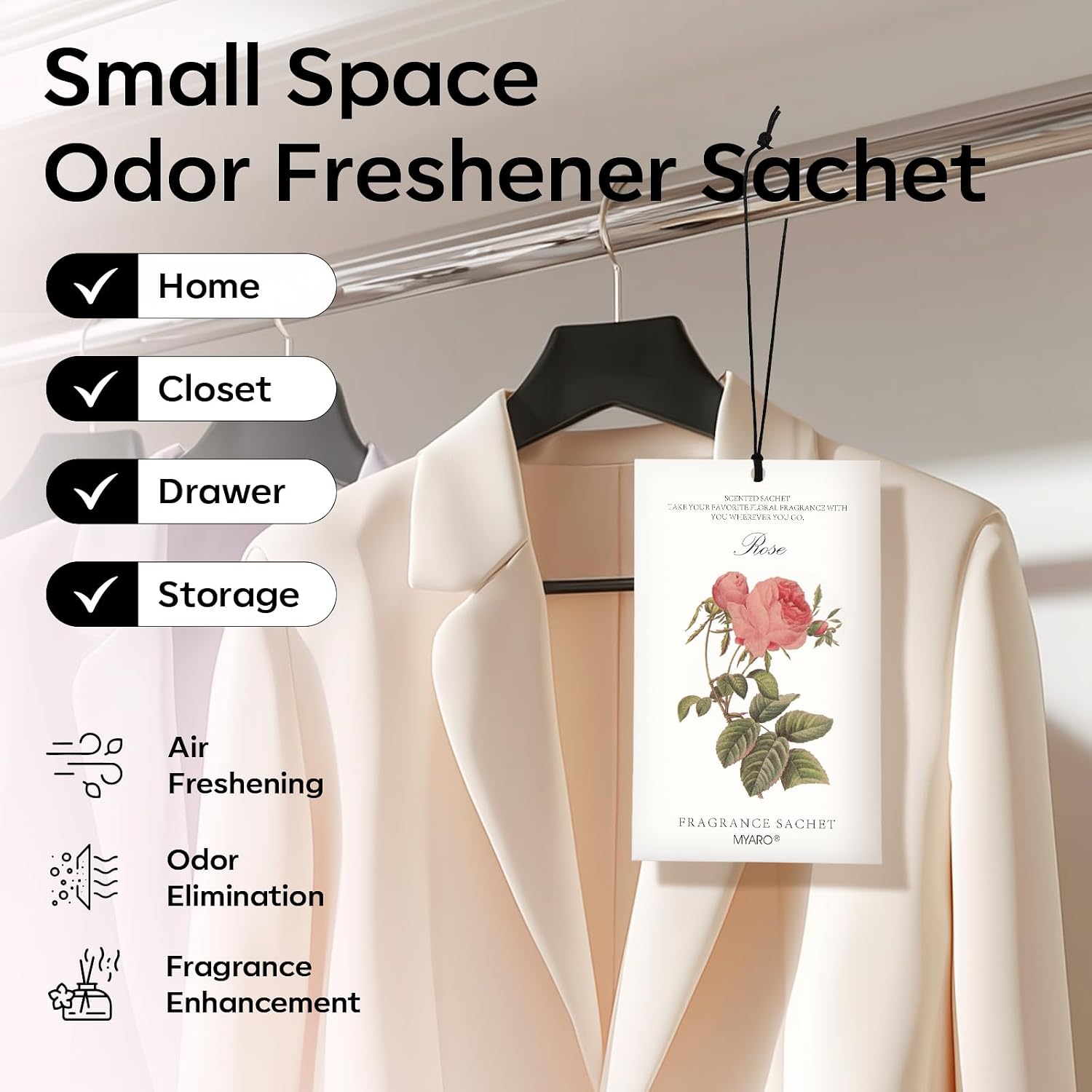 Thumbnail 1 de MYARO Rose Scented Sachets 12-Pack — Room Freshener 🏠