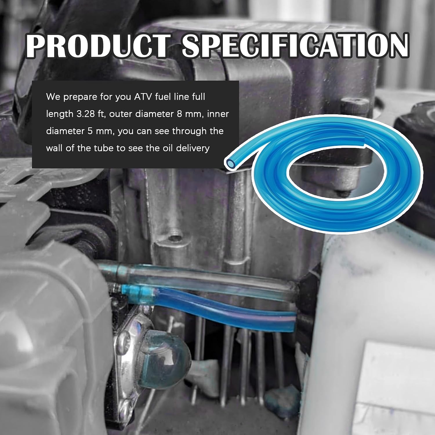 Detalle 2 de Motorcycle Fuel Line Hose, 8 mm OD