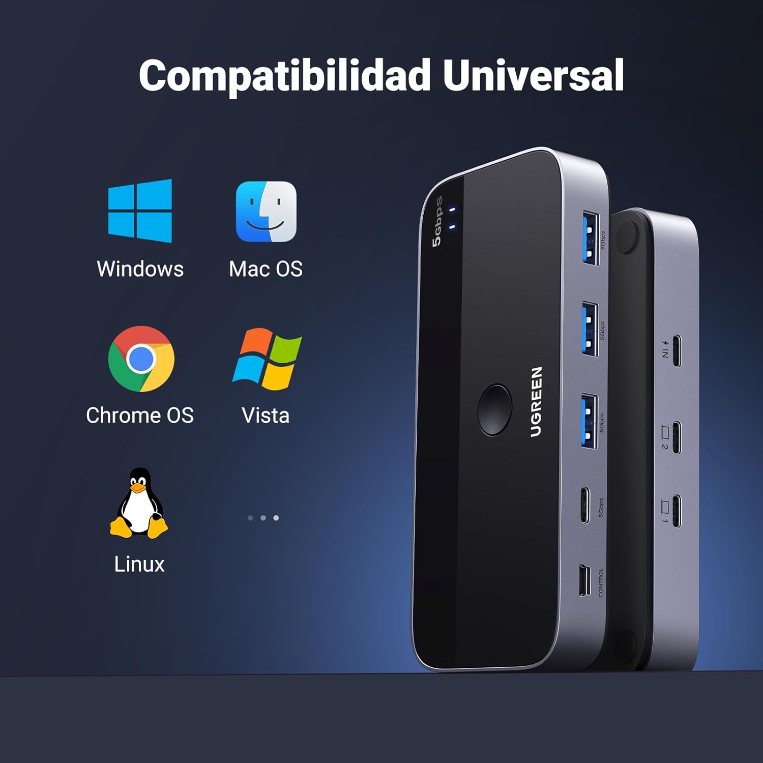 Thumbnail 5 de UGREEN Switch USB C KVM 4 Puertos 5Gbps para 2 PC