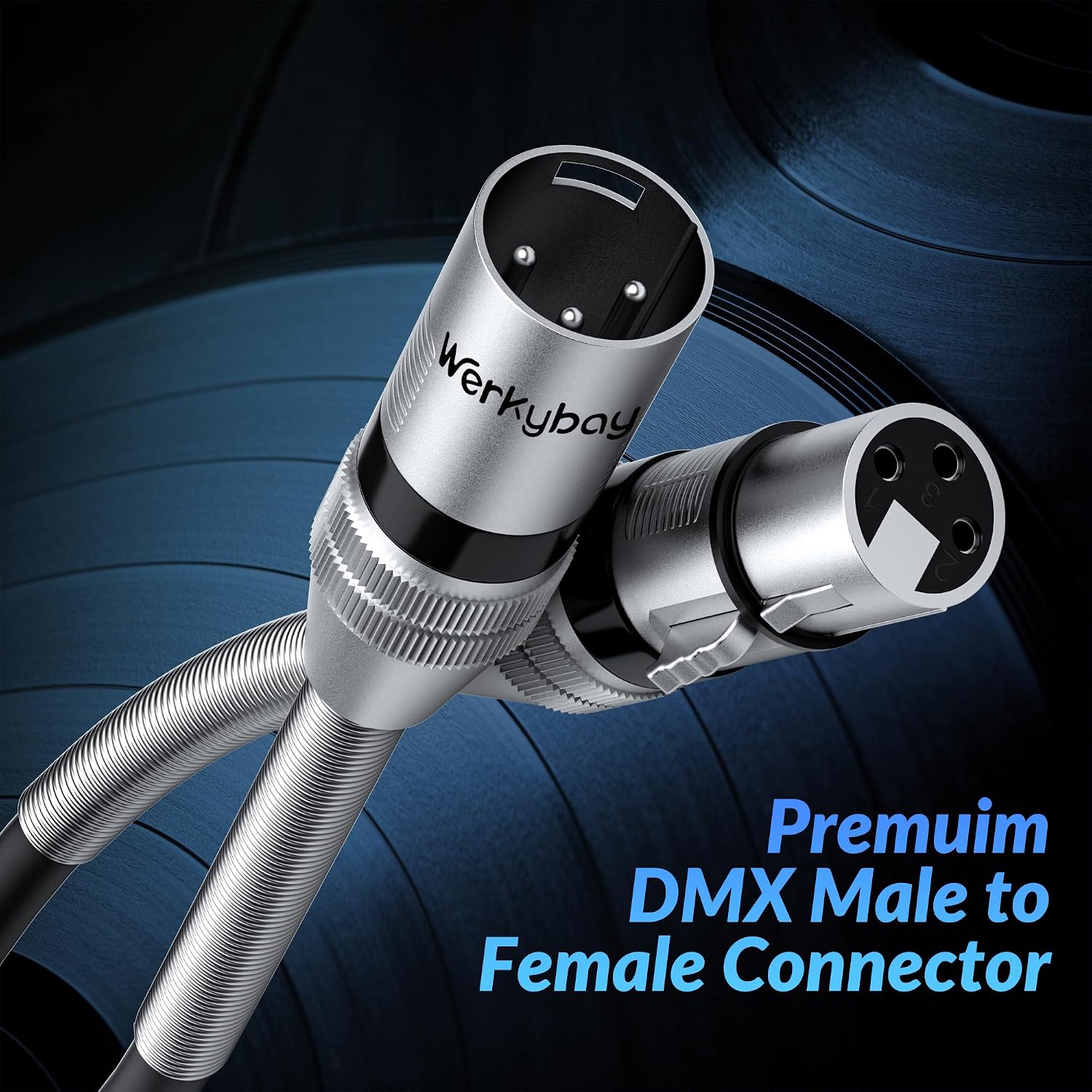 Thumbnail 1 de Werkybay DMX Kabel 2 m: 3-Pin XLR-Stecker auf Buchse, 110 Ohm, SR-Struktur