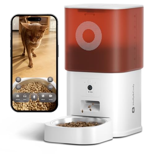 Detalle de MOLLY&CODY Distributeur automatique de croquettes avec caméra, 6 L, Wi-Fi 2,4 GHz