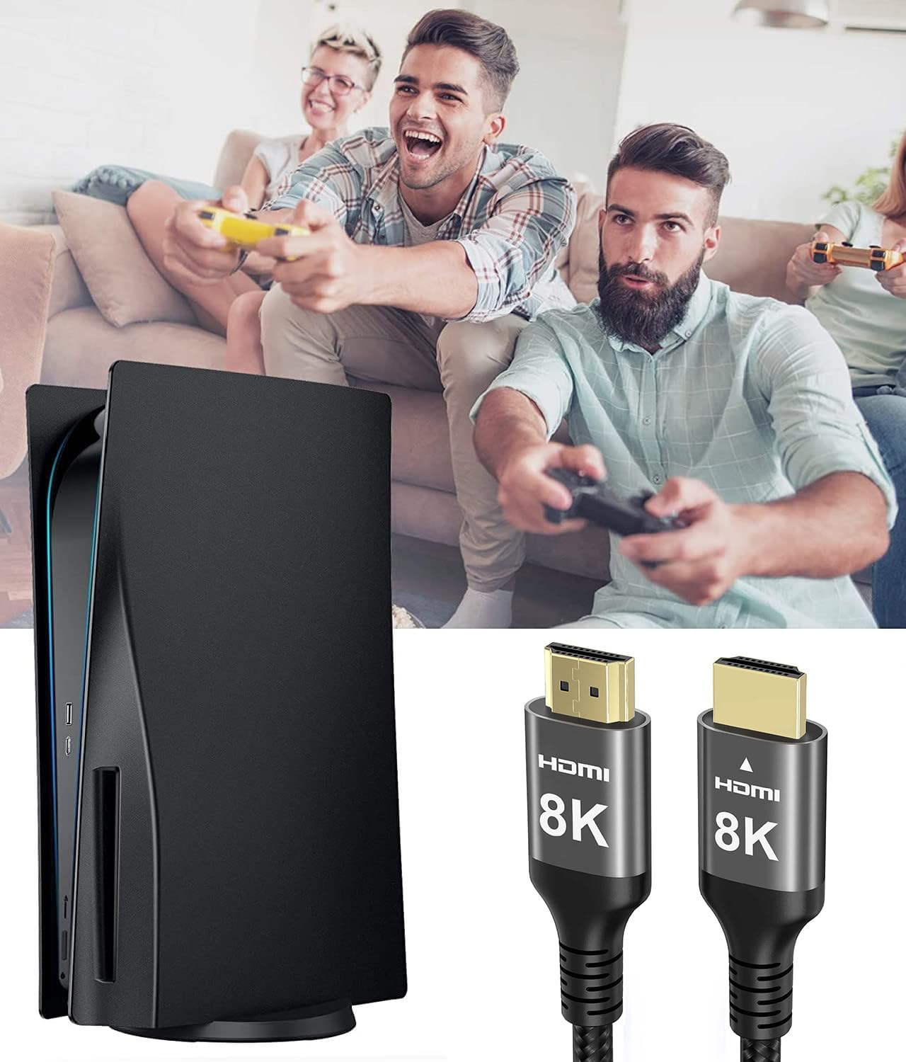 Detalle de Ubluker 8K HDMI Kabel 15m – Nylon-Geflochtenes High Speed Kabel mit 48 Gbps, 8K/60Hz bis 4K/120Hz, eARC/ARC, HDR10+