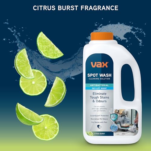 Detalle 2 de Vax SpotWash Antibacterial 1L Spot Cleaning Solution for Upholstery & Carpet (Citrus Burst) – 99% Bacteria Elimination