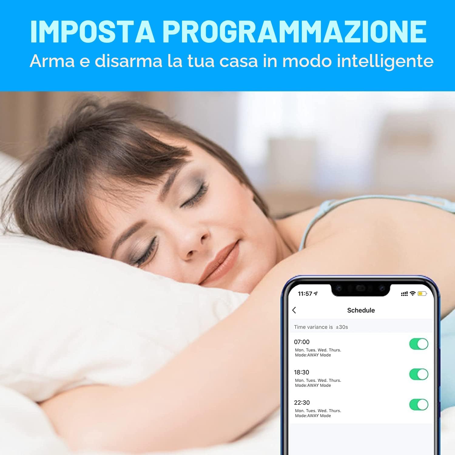 Thumbnail 5 de AGSHOME Allarme Casa Senza Fili 11 pezzi: Sirena 120 dB, 8 Sensori Porte/Finestre, 2 Telecomandi, Alexa/Google Assistant