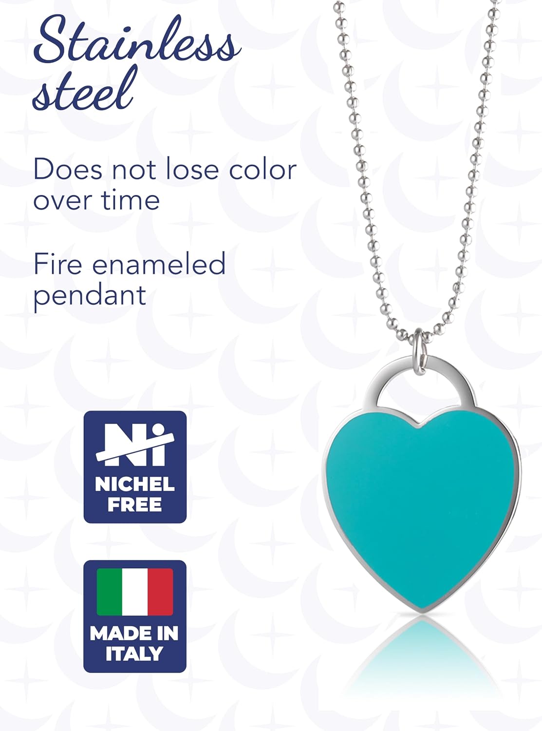 Detalle de inSCINTILLE Collier Femme en Acier Inoxydable avec Pendentif Cœur – Kit Cadeau