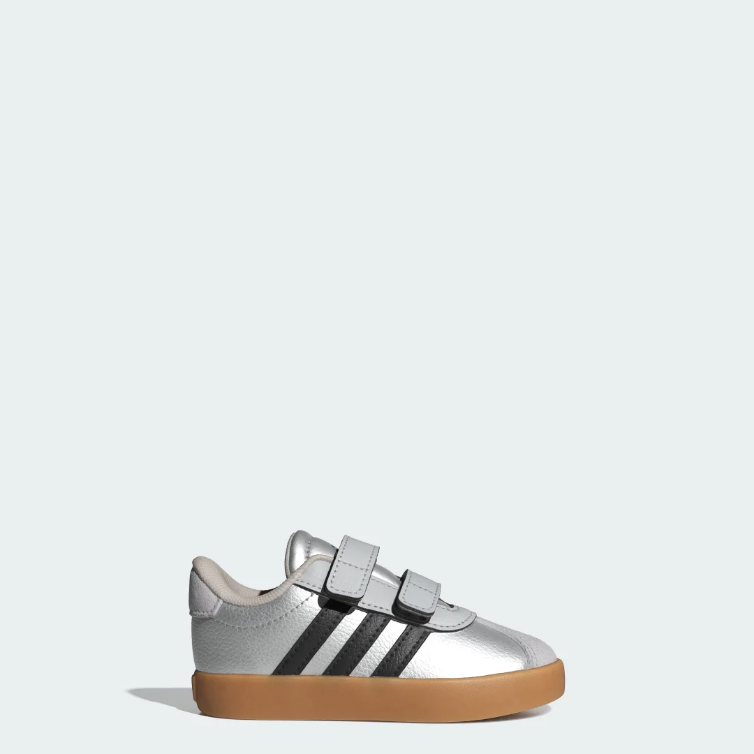 Detalle de Adidas VL Court 3.0 Skateboarding para niños – Plateado
