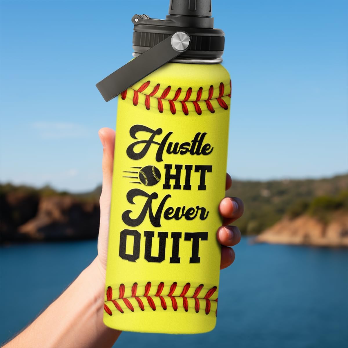 Detalle 2 de SANDJEST SJ-DW-SS-WB32CL 32 oz Insulated Stainless Steel Softball Bottle