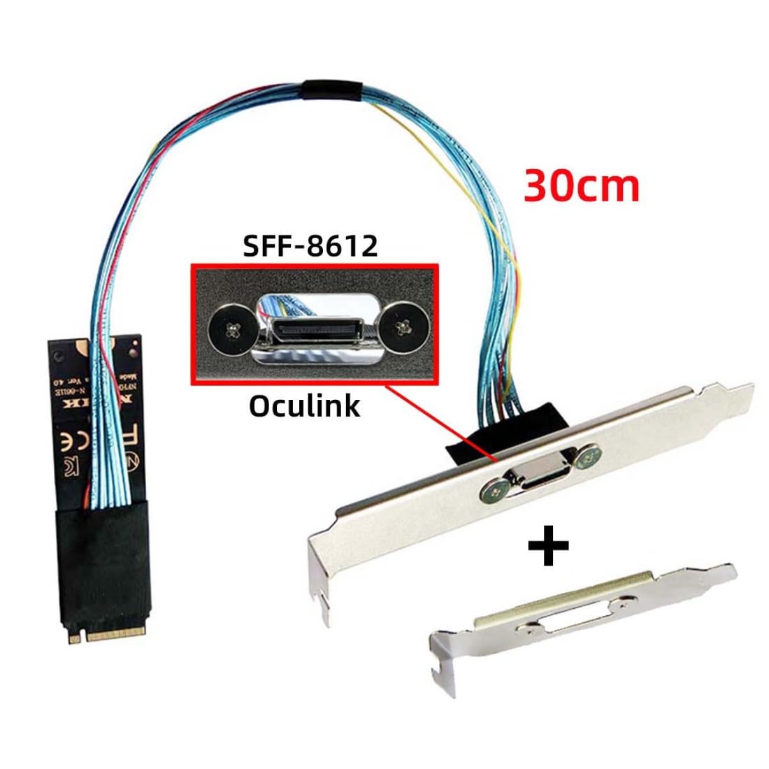 Detalle de chenyang Oculink SFF-8612 auf PCI-E 4.0 NVMe M.2 M-Key Host Verlängerungskabeladapter