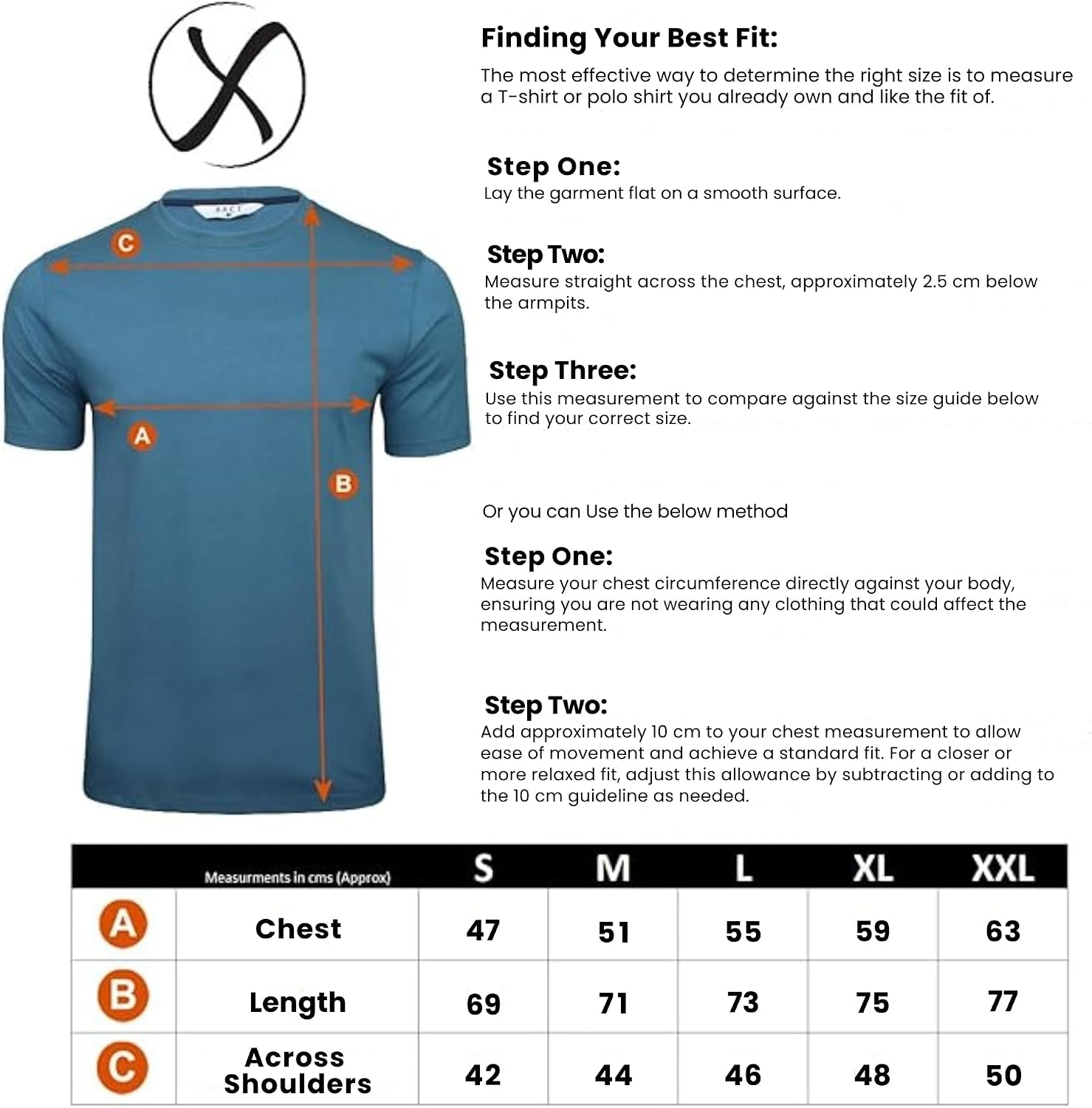 Thumbnail 6 de Xact Men’s Plain Cotton T-Shirts 5 Pack (Crew Neck, Regular Fit) – 160 GSM Everyday Tees