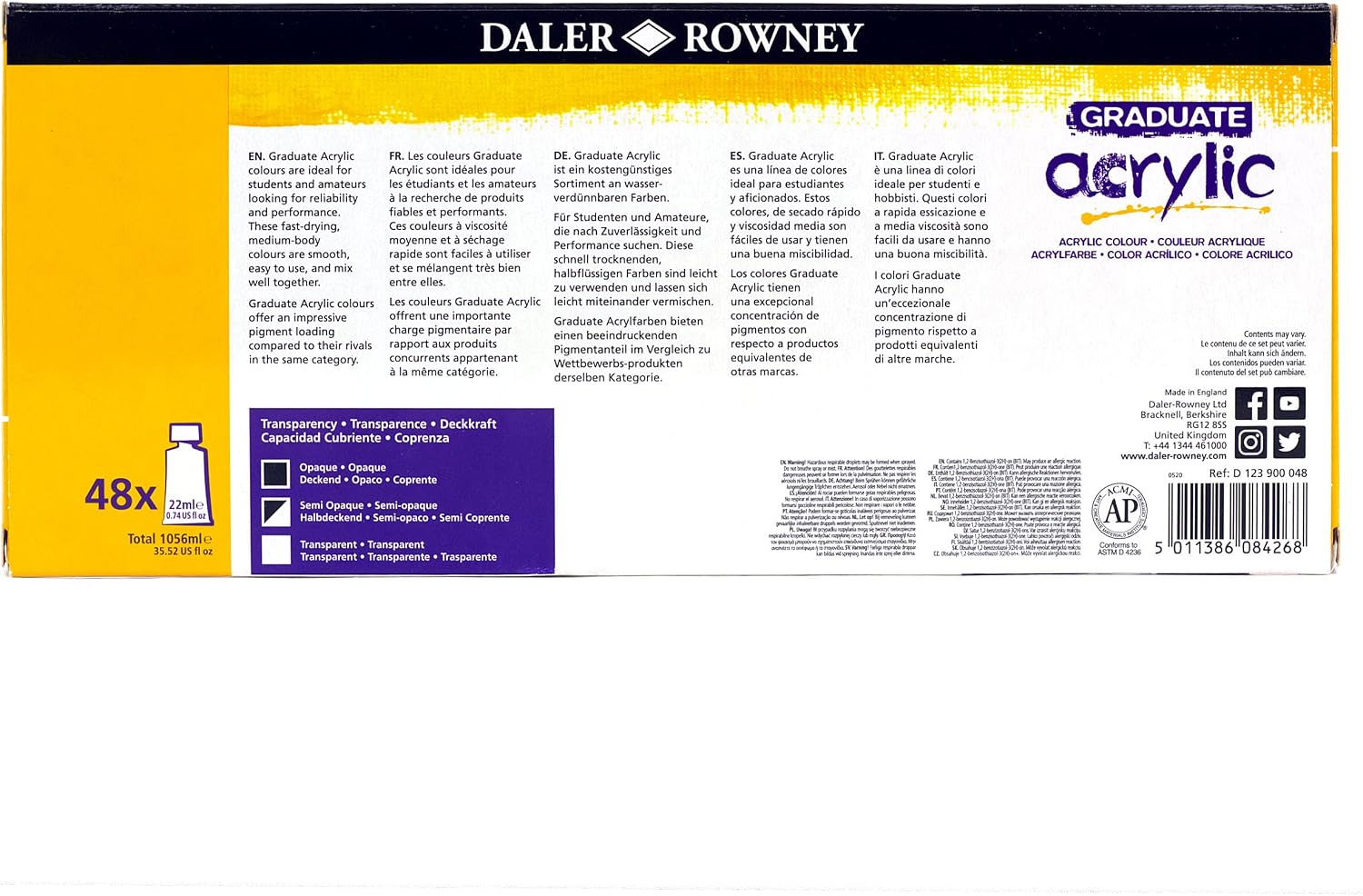 Detalle 2 de Daler Rowney Graduate Acrylfarben-Set 48x22 ml