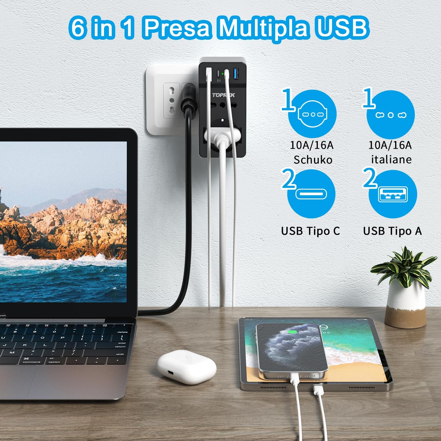 Thumbnail 1 de TOPREK Presa multipla 4000W 🔌