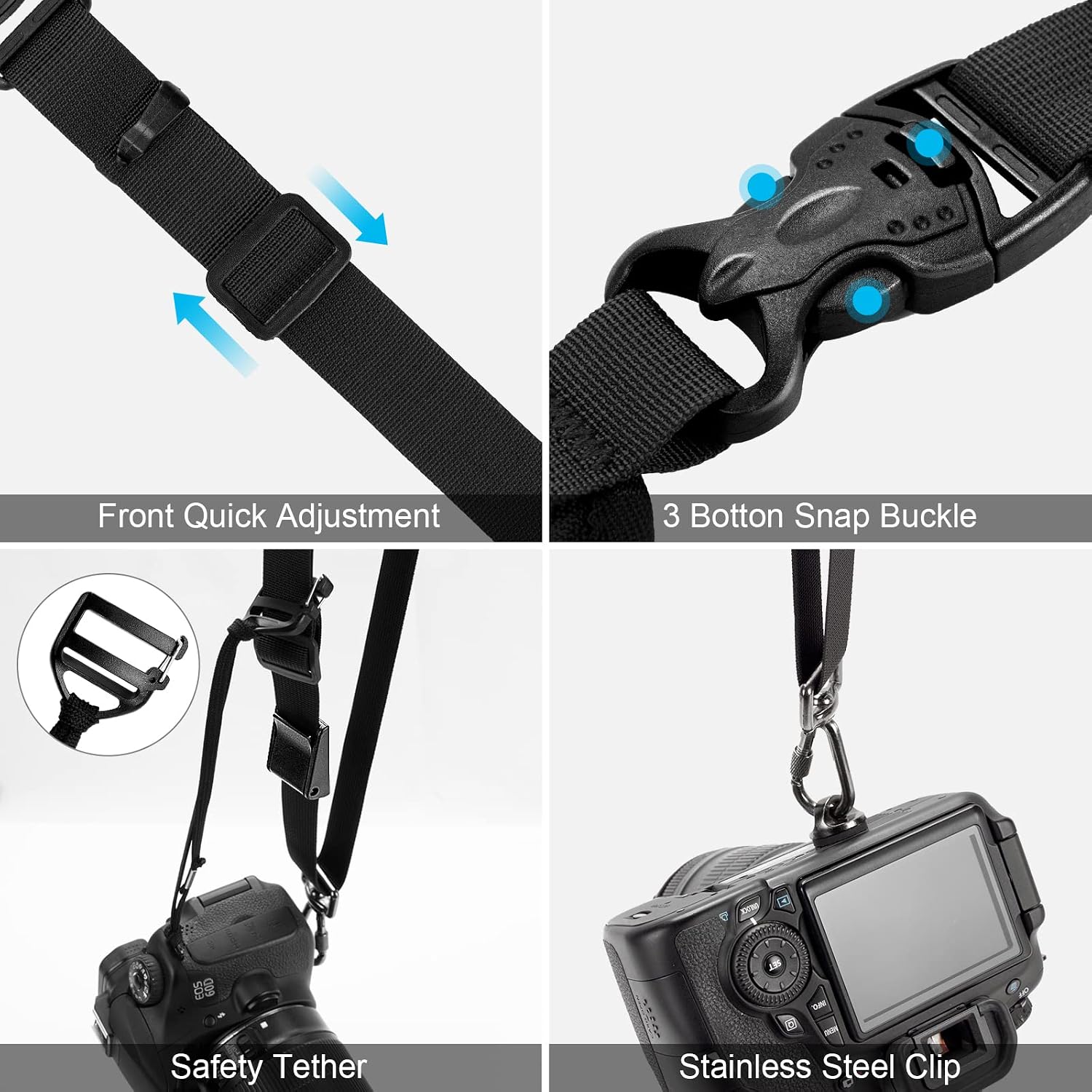 Thumbnail 2 de Arvok ARVOK Camera Strap with Quick Release & Safety Tether – Adjustable DSLR Shoulder Strap for Nikon, Canon, Sony & Fuji