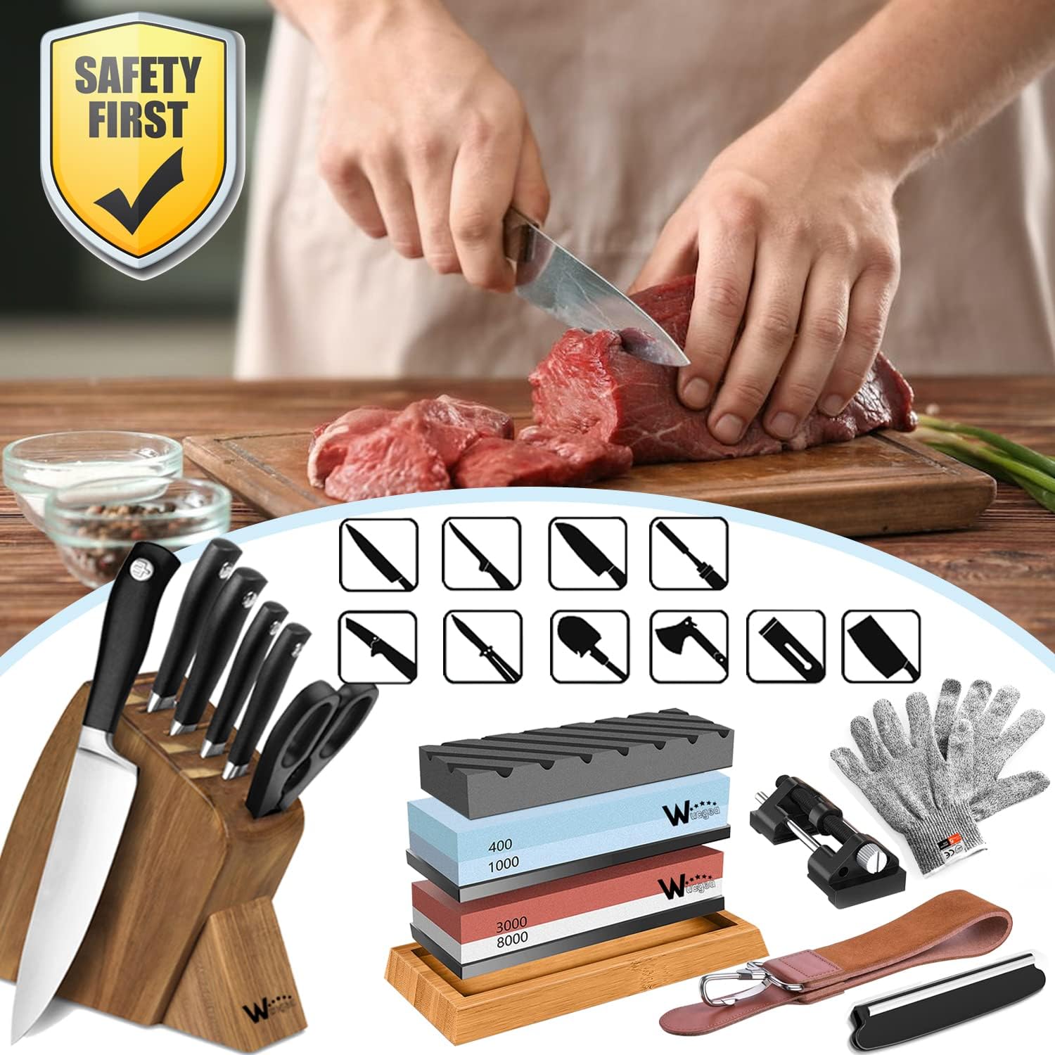 Thumbnail 1 de Professional Knife Sharpeners kit 400/1000 Grit Whetstone 🔪