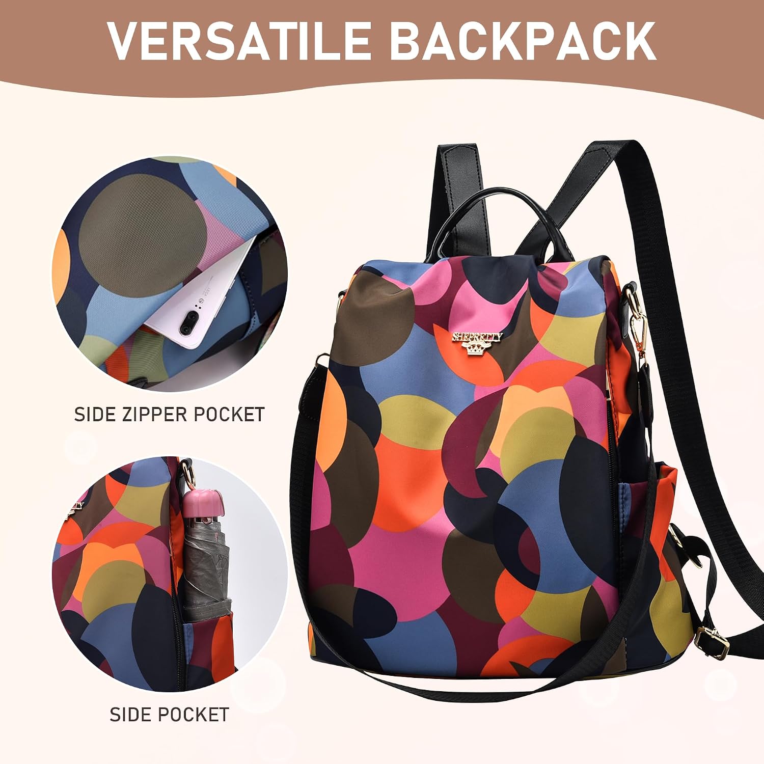 Detalle de shepretty Anti Theft Travel Rucksack Bag