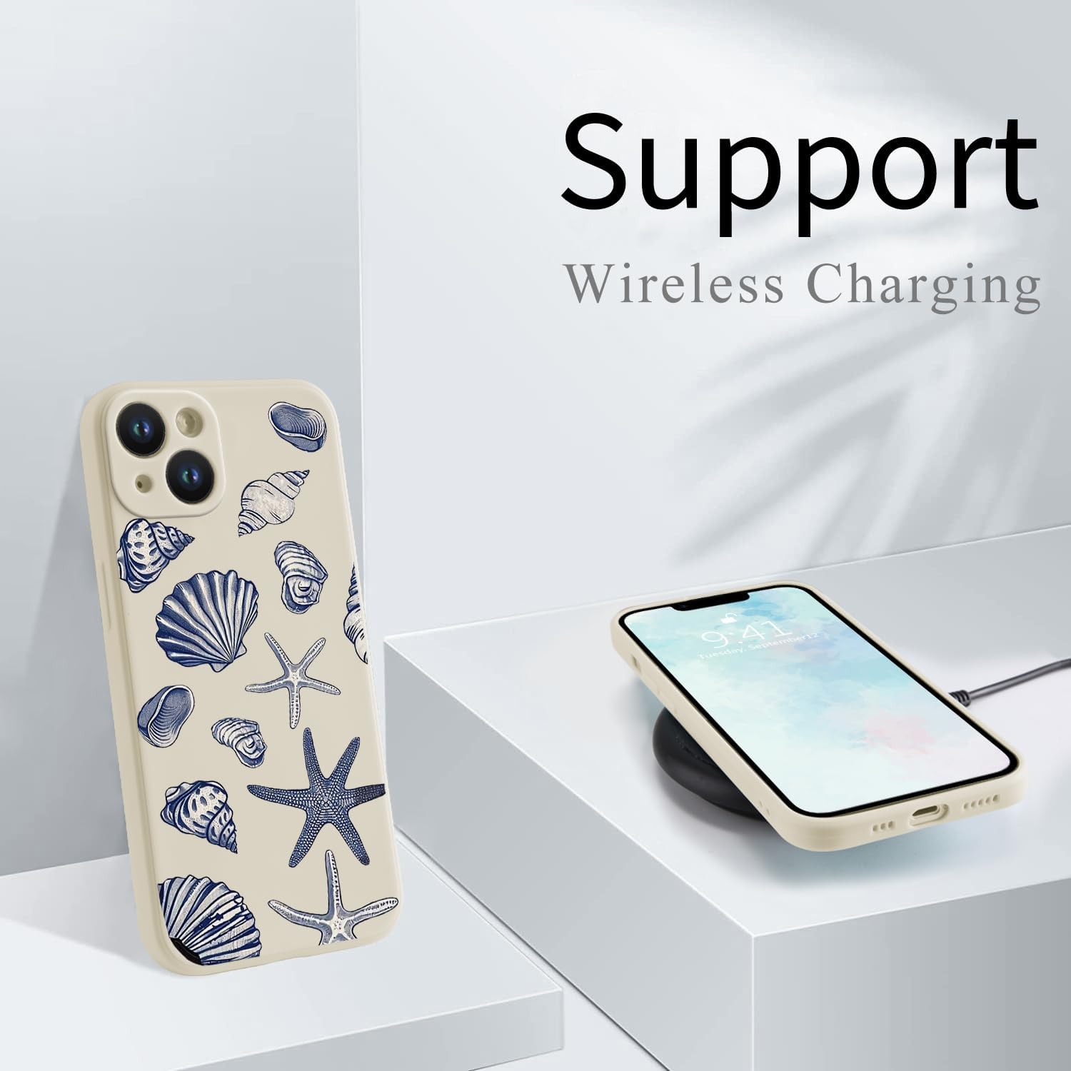 Thumbnail 5 de Wihytec Beach Shells Phone Case for iPhone 15 – Seashells Style with Microfibre Lining