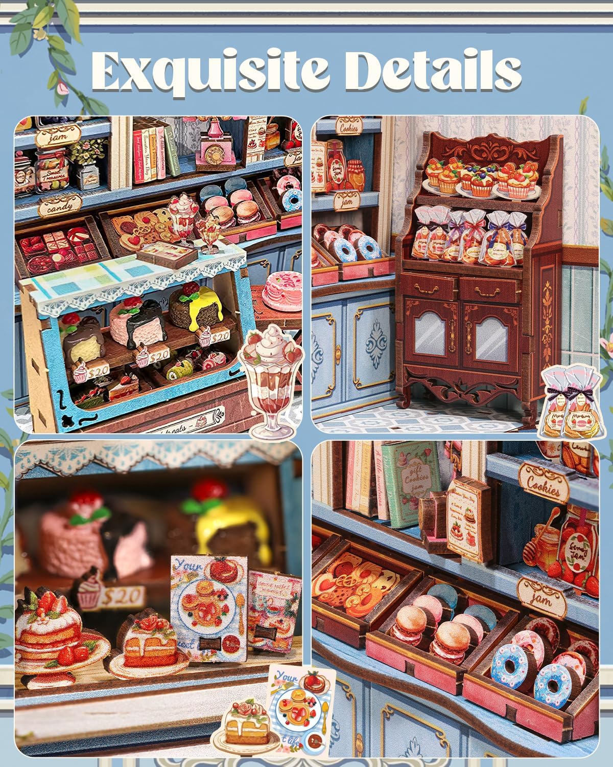 Detalle 2 de Cunfun Book Nook Kit Sweet Marie 242 pezzi