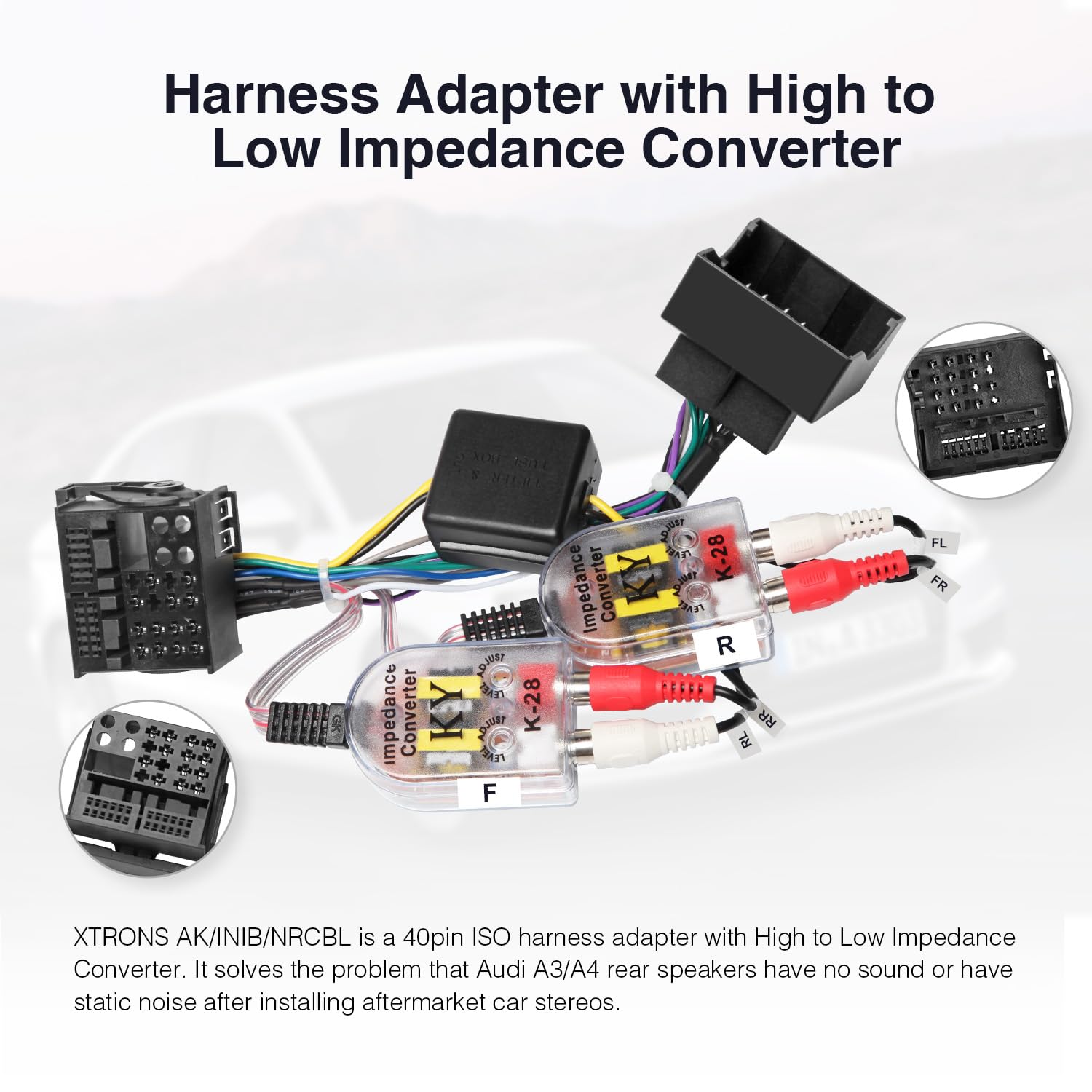 Detalle 2 de XTRONS Car ISO Harness Adapter Cable for Audi A3 A4