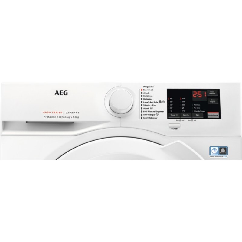 Detalle de AEG LFA6I8472A lavadora 8 kg con 1.400 rpm