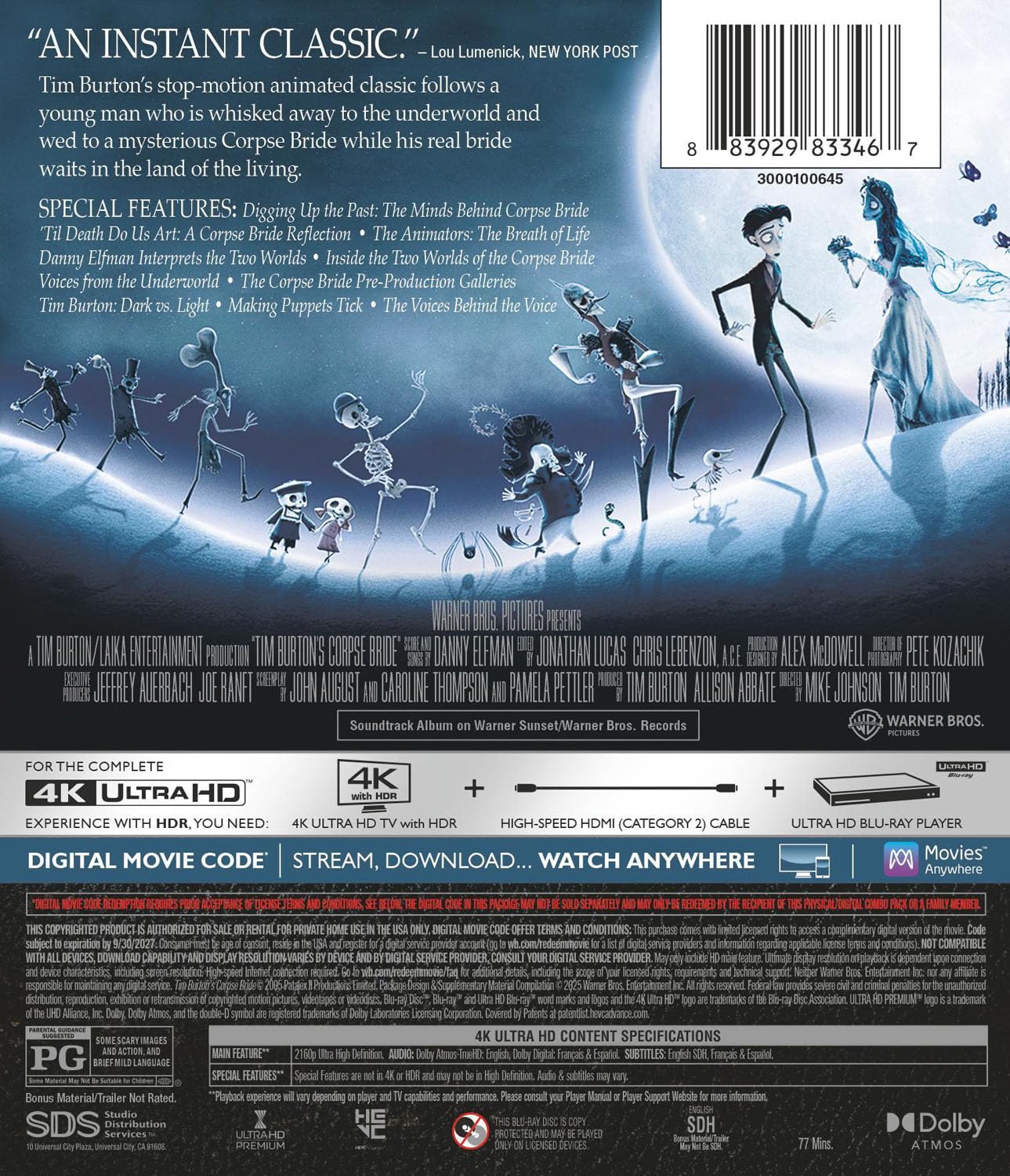 Detalle 1 de Tim Burton's Corpse Bride 883929833467 4K Ultra HD + Digital