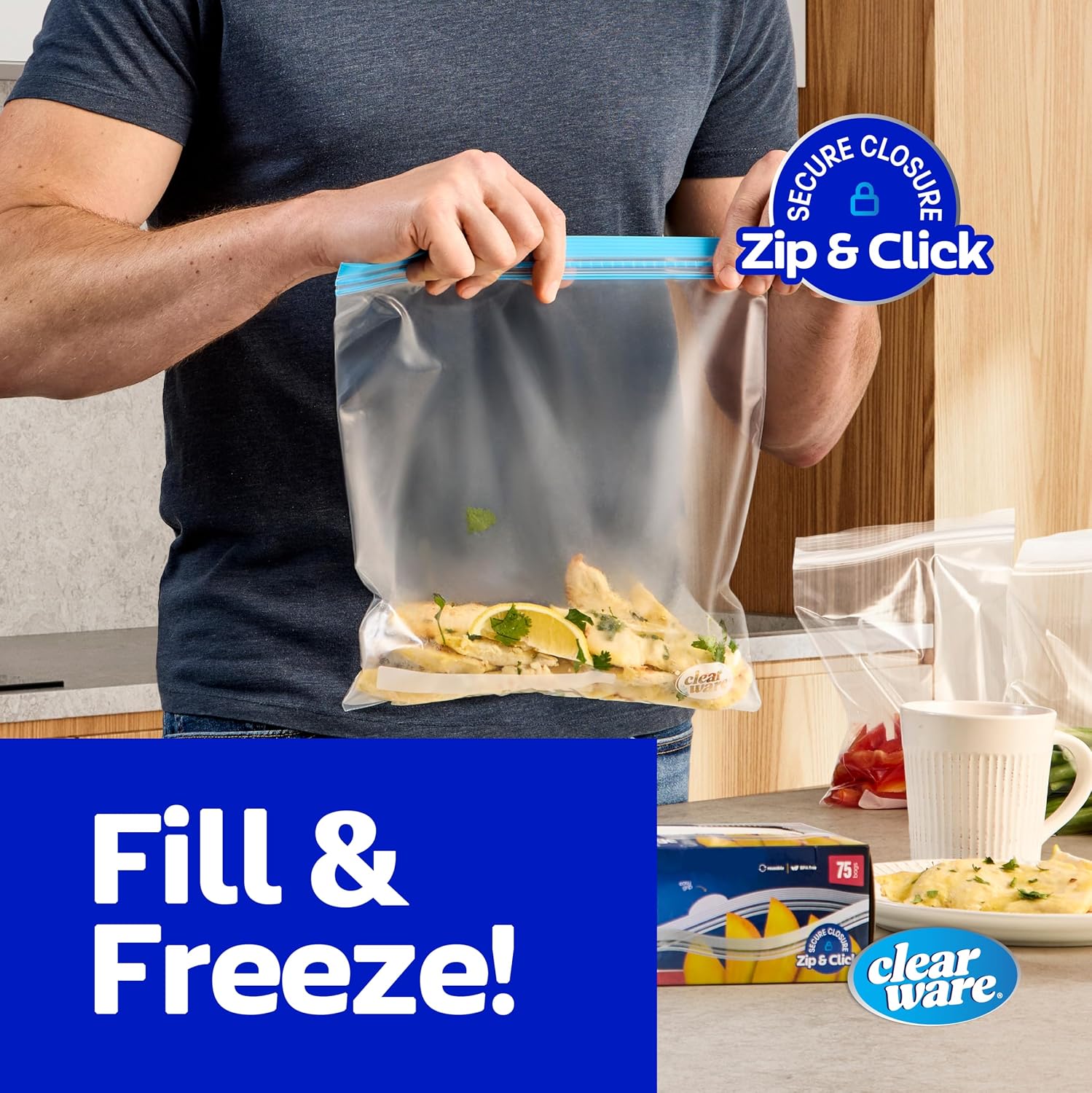 Thumbnail 3 de Gallon Freezer Bags with Double Zipper Seal (200 Count) – Heavy-Duty, BPA-Free Reusable Storage