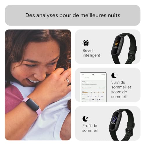 Thumbnail 5 de Fitbit Inspire 3 : bracelet activité et santé — autonomie 10 jours, étanche 50 m, inclusive (Parme, Noir intense)