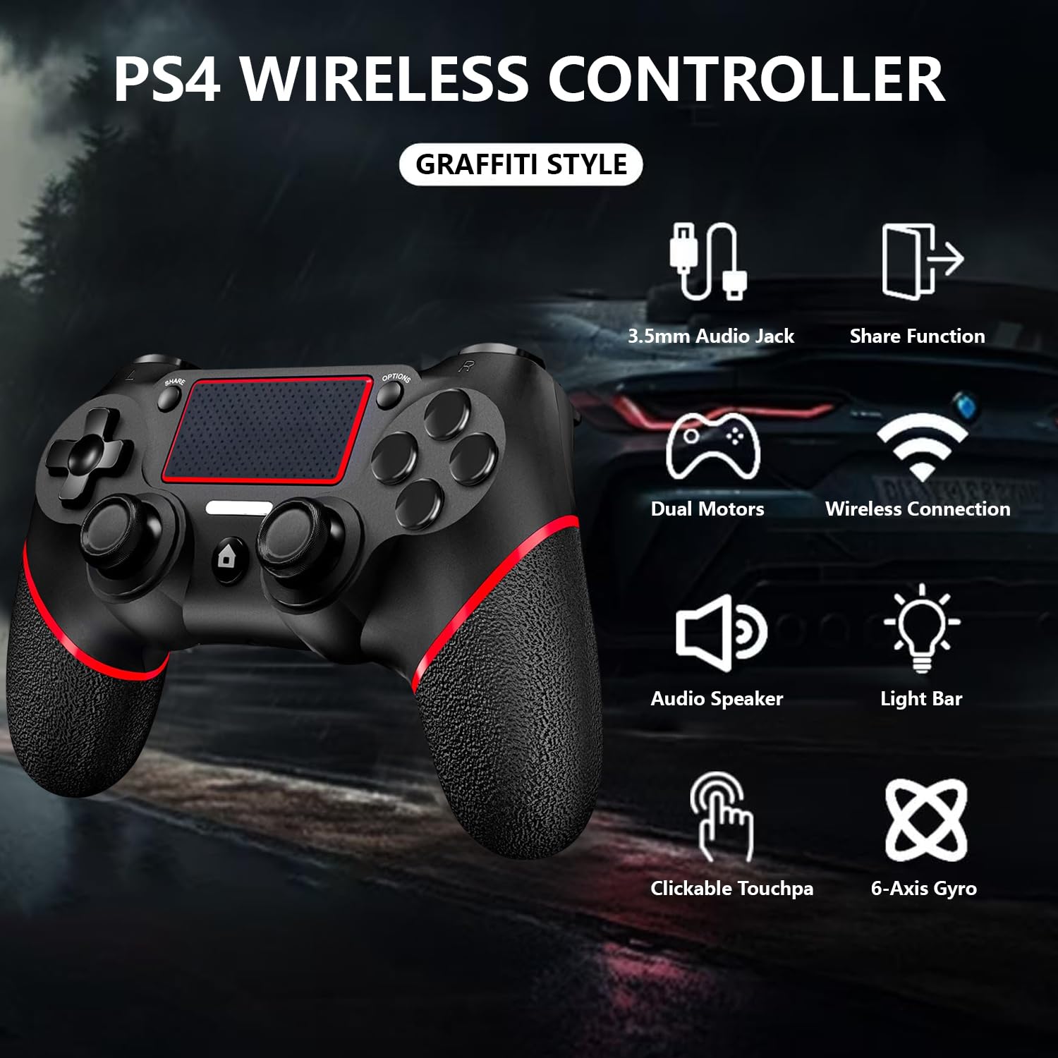 Thumbnail 2 de SZYUYU Wireless PS4 Controller for PS4, Slim, Pro and Windows PC