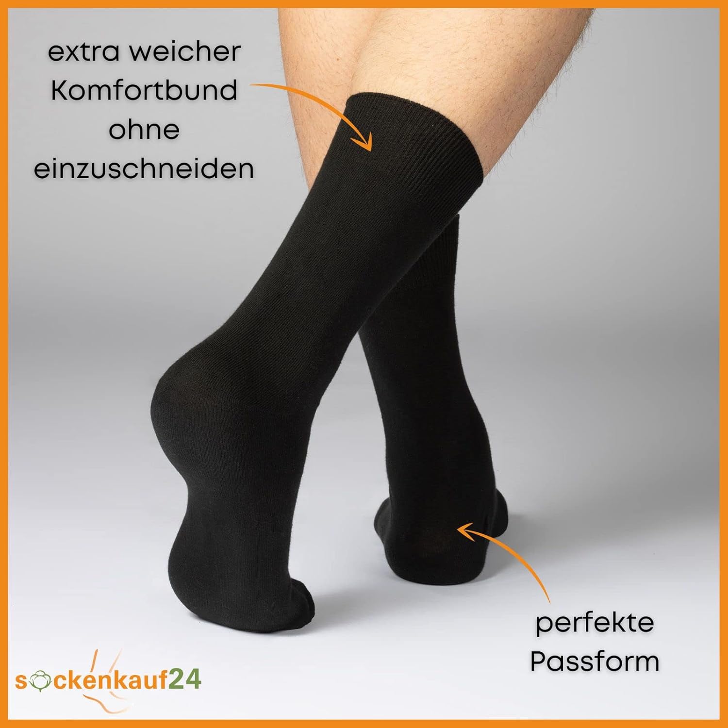Detalle de sockenkauf24: 10 Paar Socken aus 100% Baumwolle – Komfortbund, nahtlos, für Herren & Damen