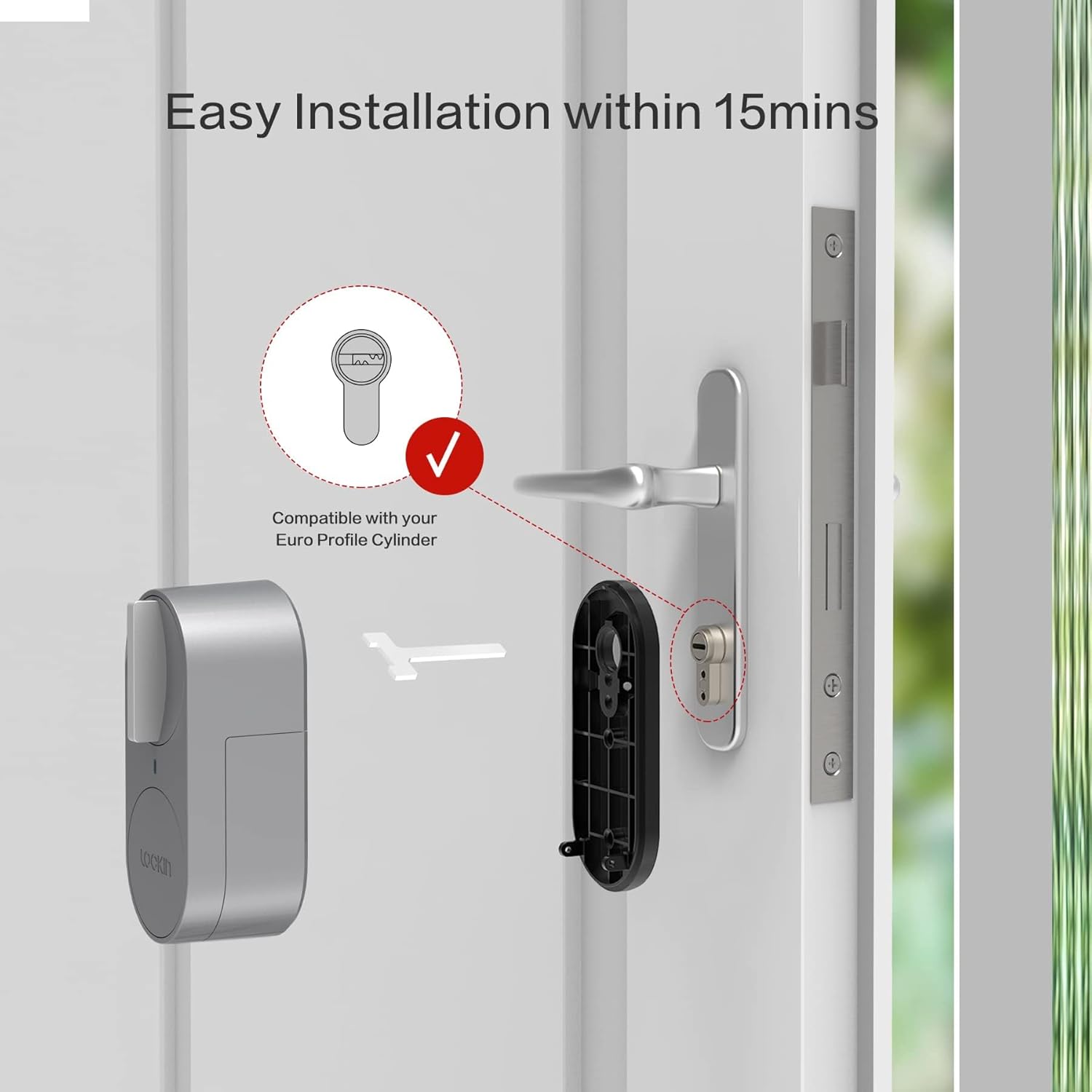 Detalle de Lockin Smartes Türschloss G30 – WLAN & App-Steuerung, Auto-Lock, Alexa/Google-kompatibel