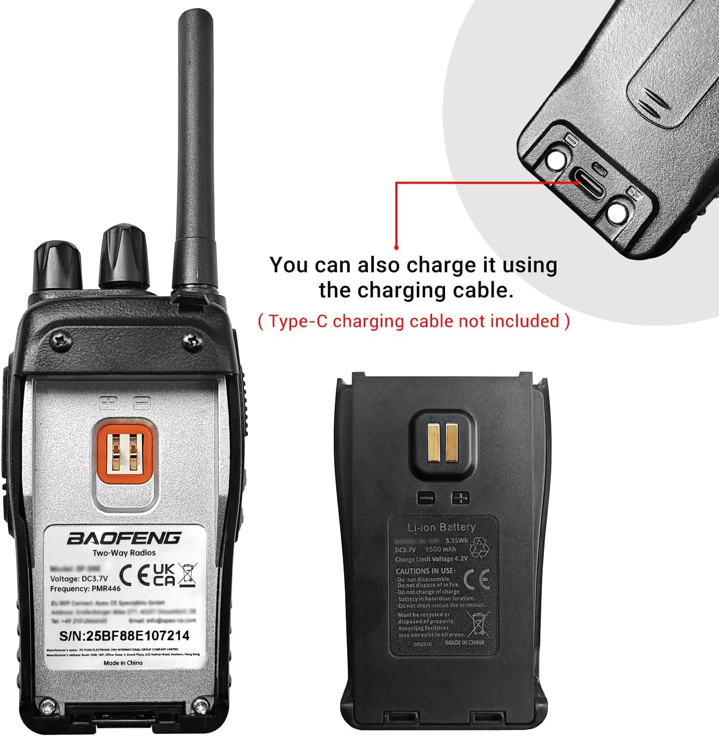 Thumbnail 1 de Winmoom long-range walkie talkies 4 pack