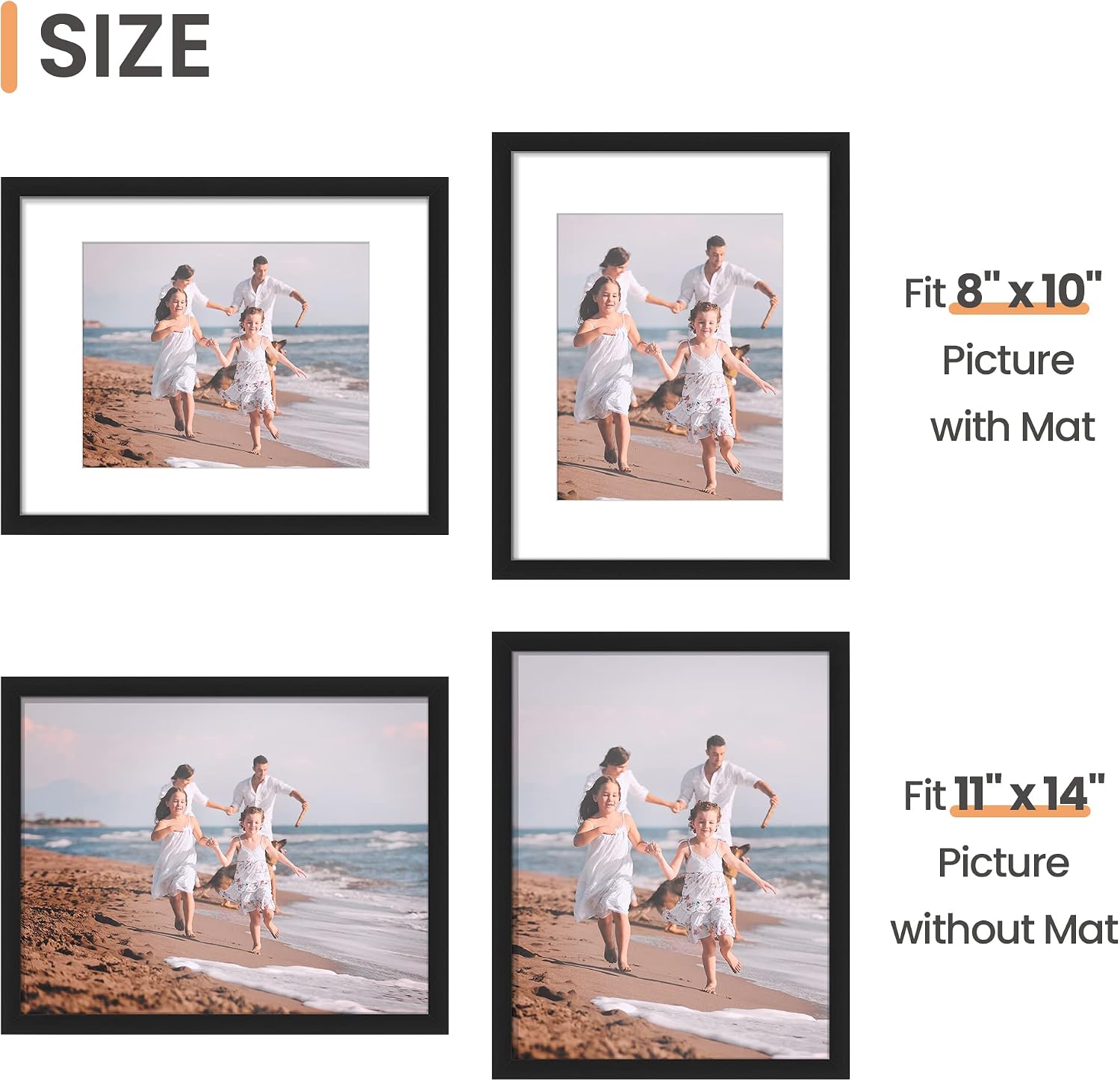 Thumbnail 4 de upsimples 11x14 Picture Frame Set, Black